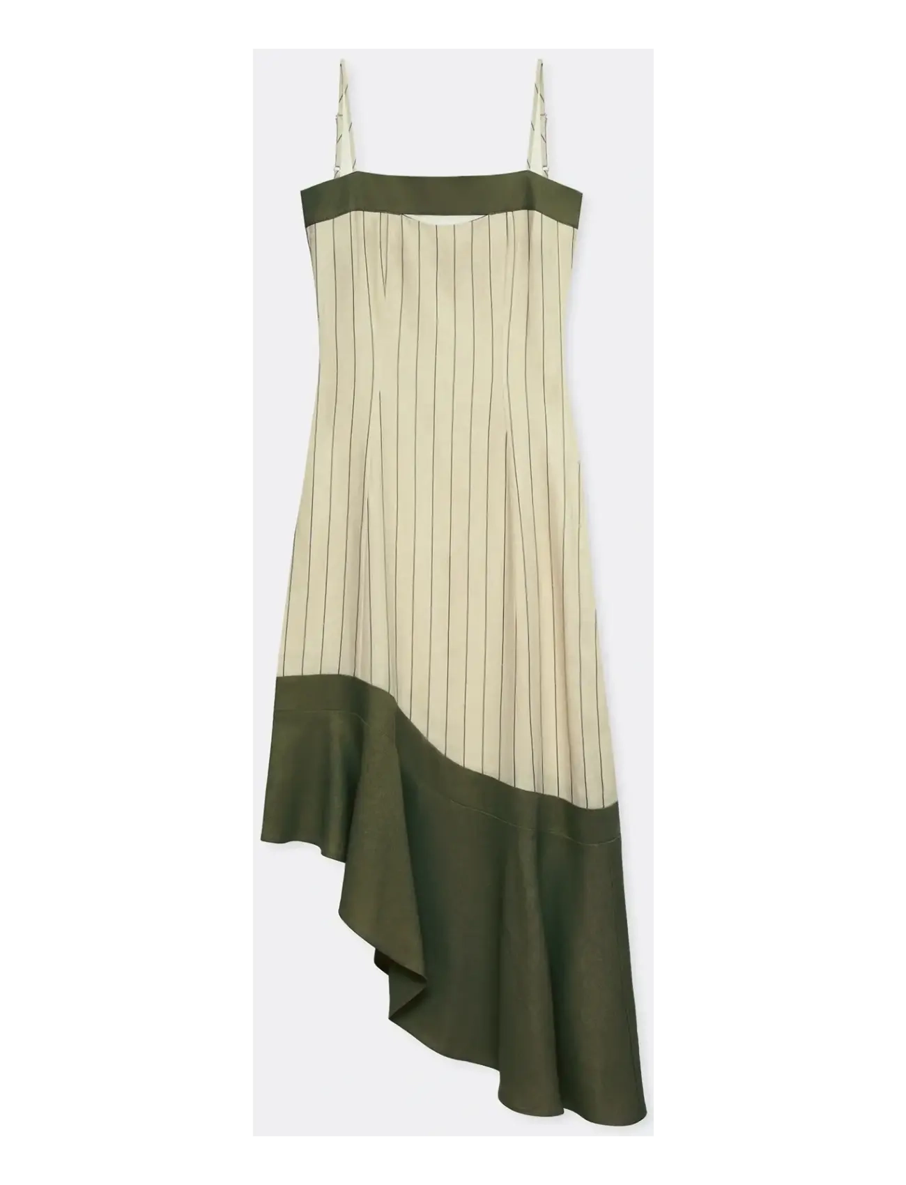 Laagam BREEZE KAKHI ASYMMETRIC MIDI DRESS - Klänningar - KHAKI / khaki/green