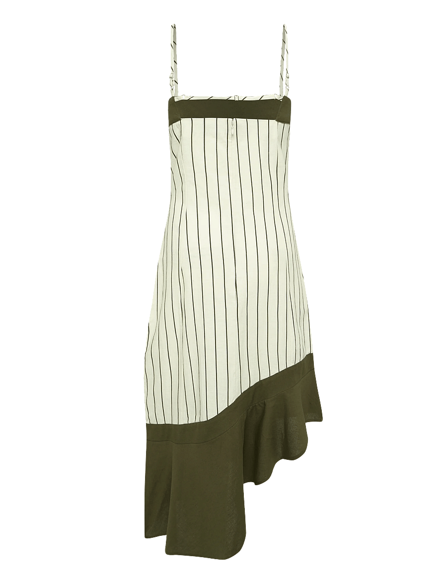 Laagam - BREEZE KAKHI ASYMMETRIC MIDI DRESS - robes d'été - khaki - 2