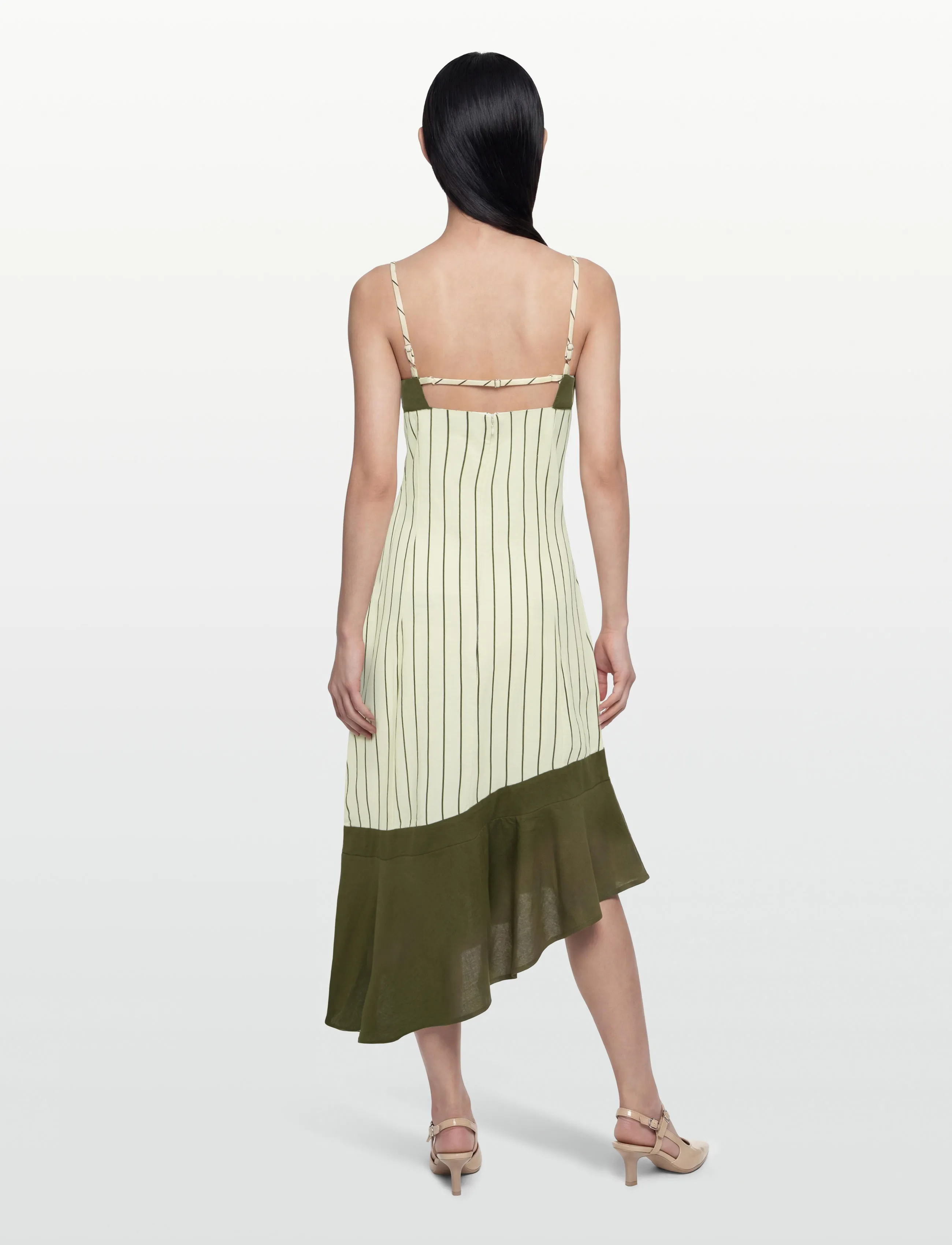 Laagam - BREEZE KAKHI ASYMMETRIC MIDI DRESS - robes d'été - khaki - 4