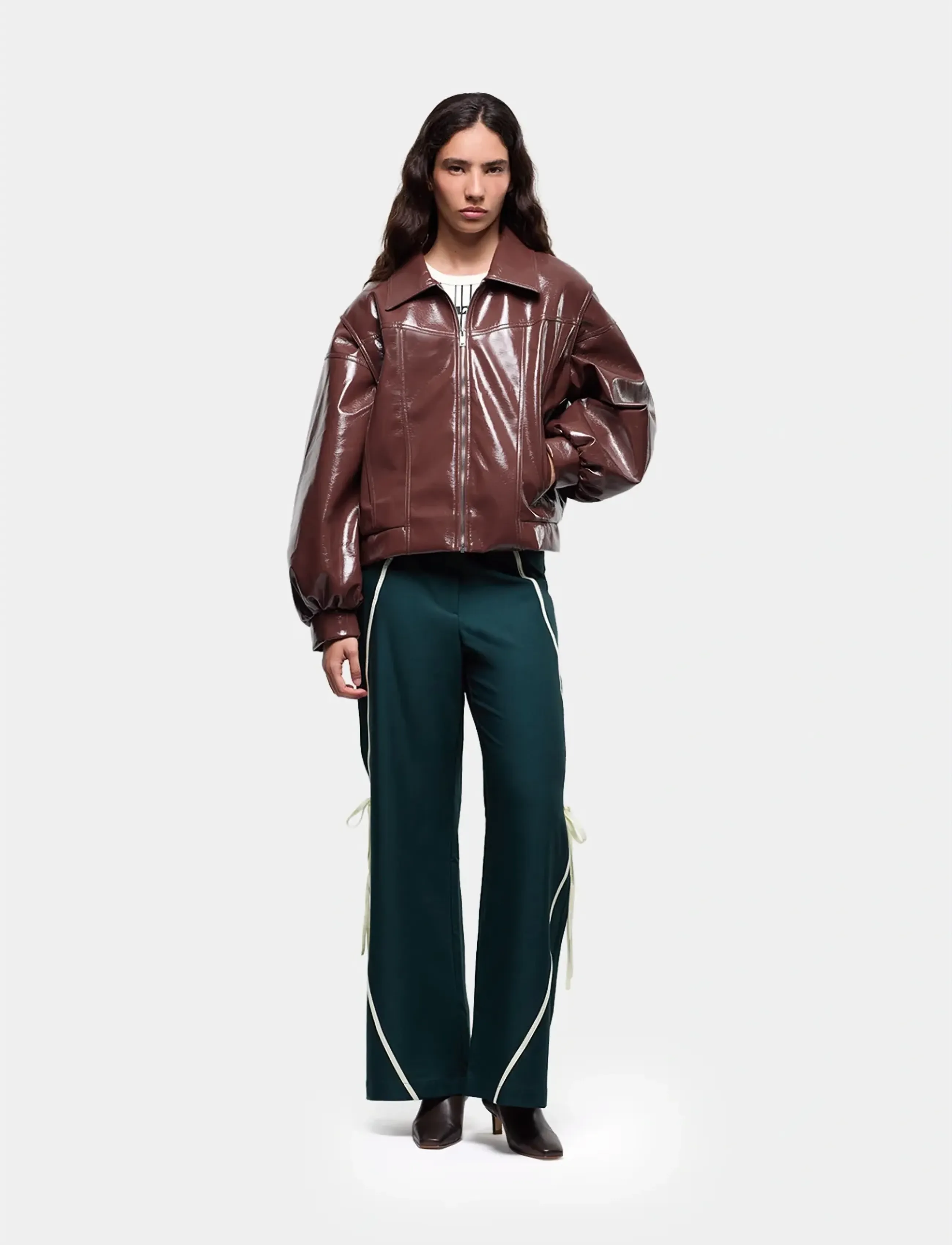 Laagam Cupido Brown Bomber Jacket, S, Jackets, Braun - Leather, Frauen