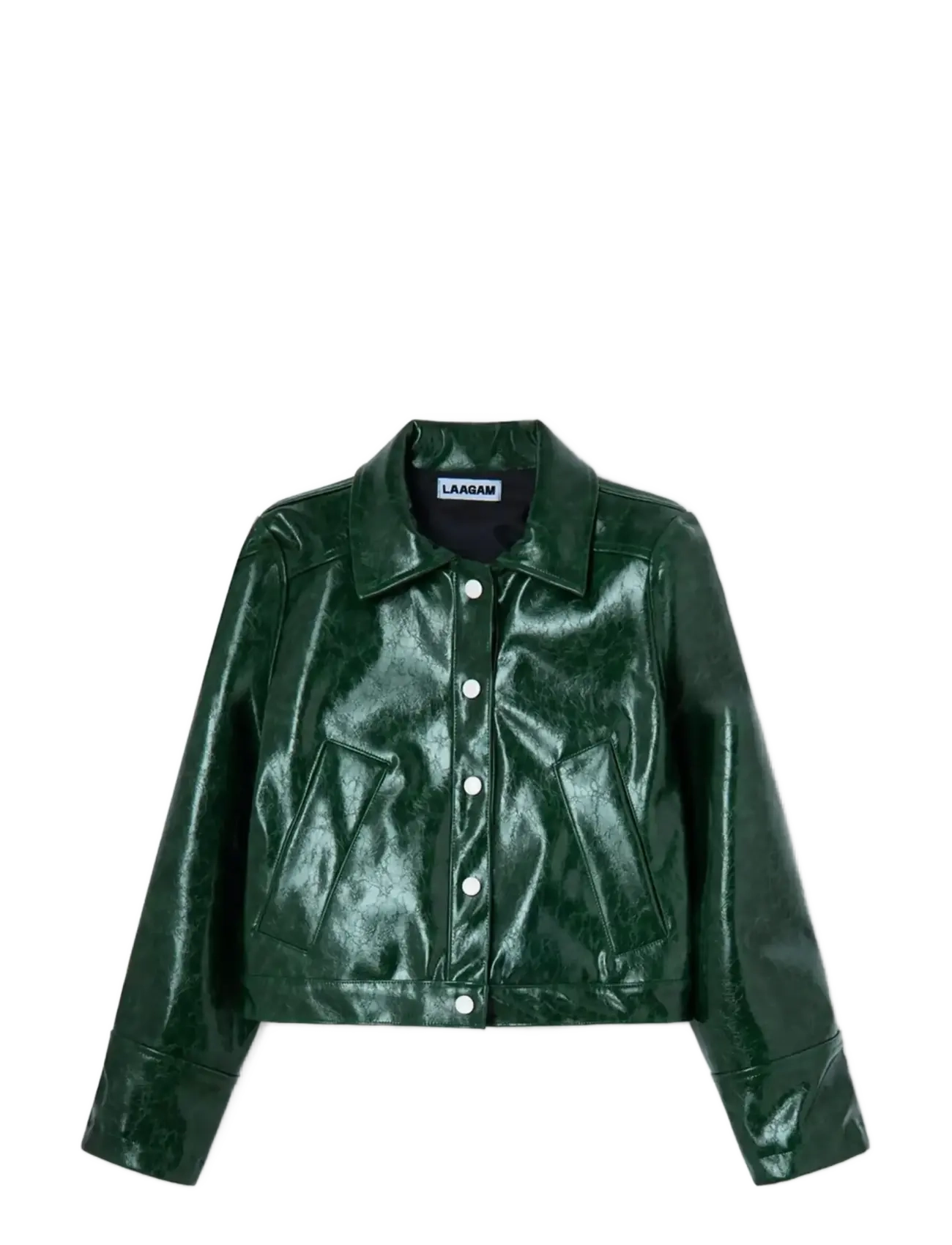 Laagam LENA GREEN FAUX LEATHER JACKET - Laagam - GREEN / green