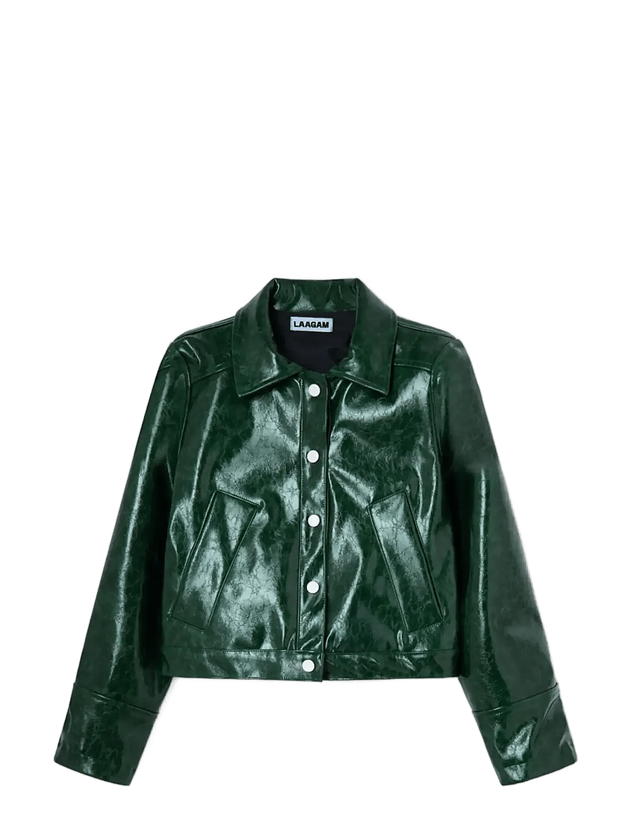 Laagam - LENA GREEN FAUX LEATHER JACKET - pealissärgid - green - 1