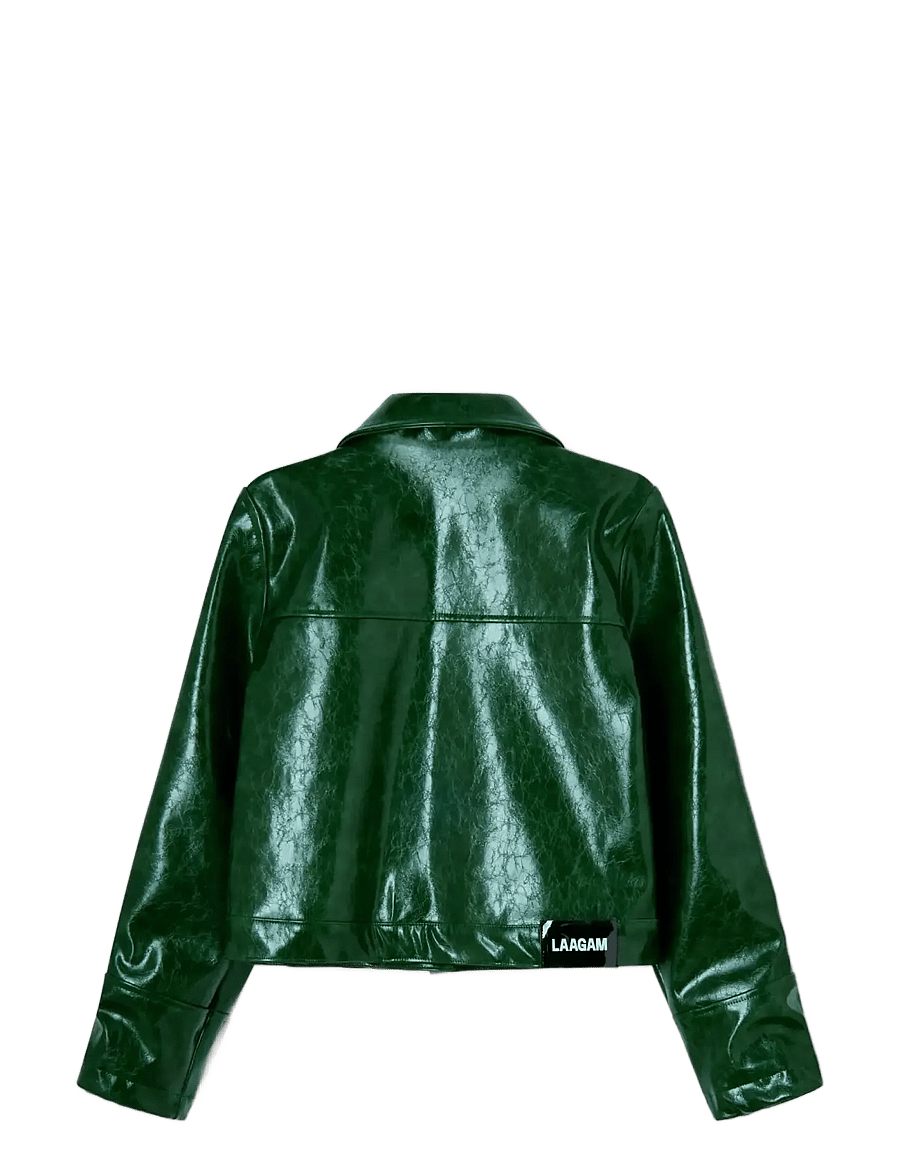 Laagam - LENA GREEN FAUX LEATHER JACKET - pealissärgid - green - 2