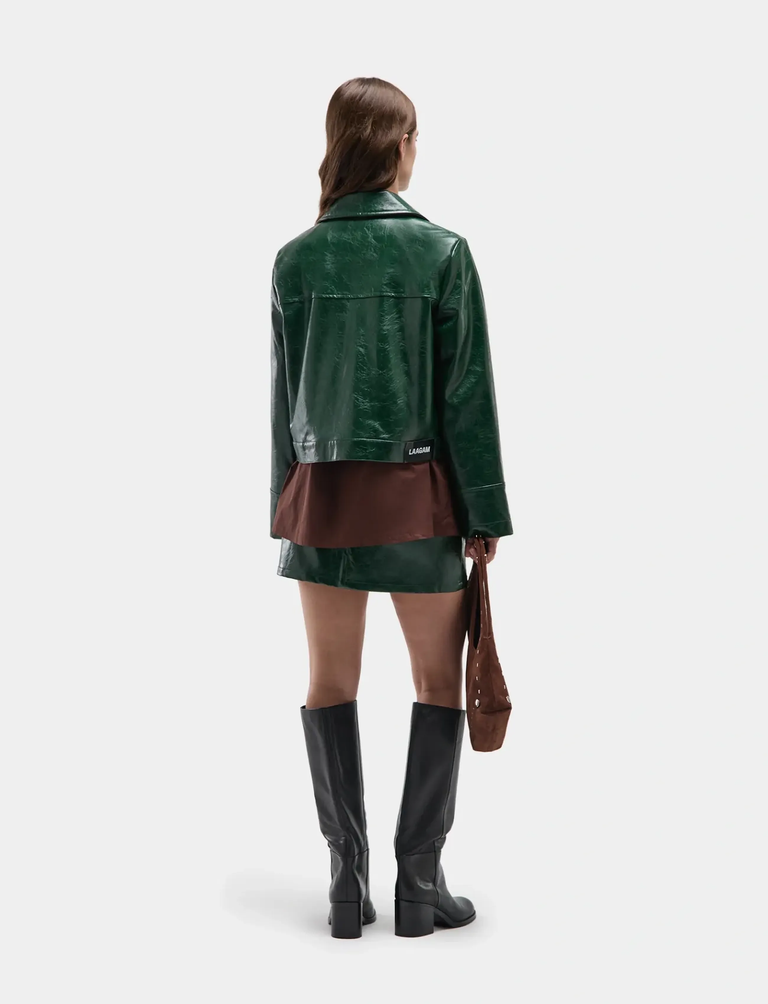 Laagam - LENA GREEN FAUX LEATHER JACKET - virskrekli - green - 3