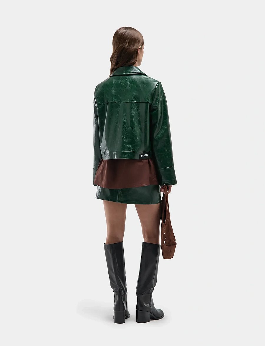 Laagam - LENA GREEN FAUX LEATHER JACKET - pealissärgid - green - 3