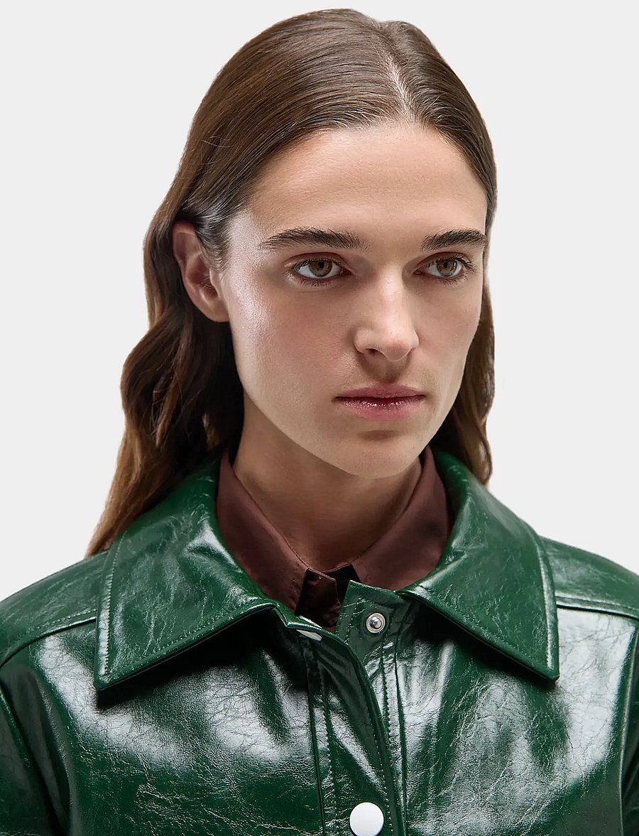 Laagam - LENA GREEN FAUX LEATHER JACKET - pealissärgid - green - 4