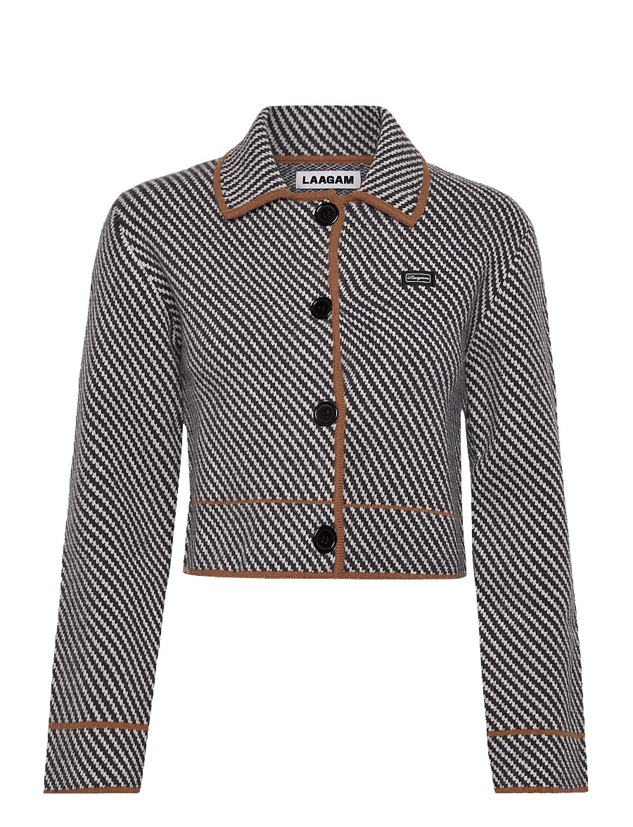 Laagam - BEVERLY GREY STRIPED CARDIGAN - grey - 1