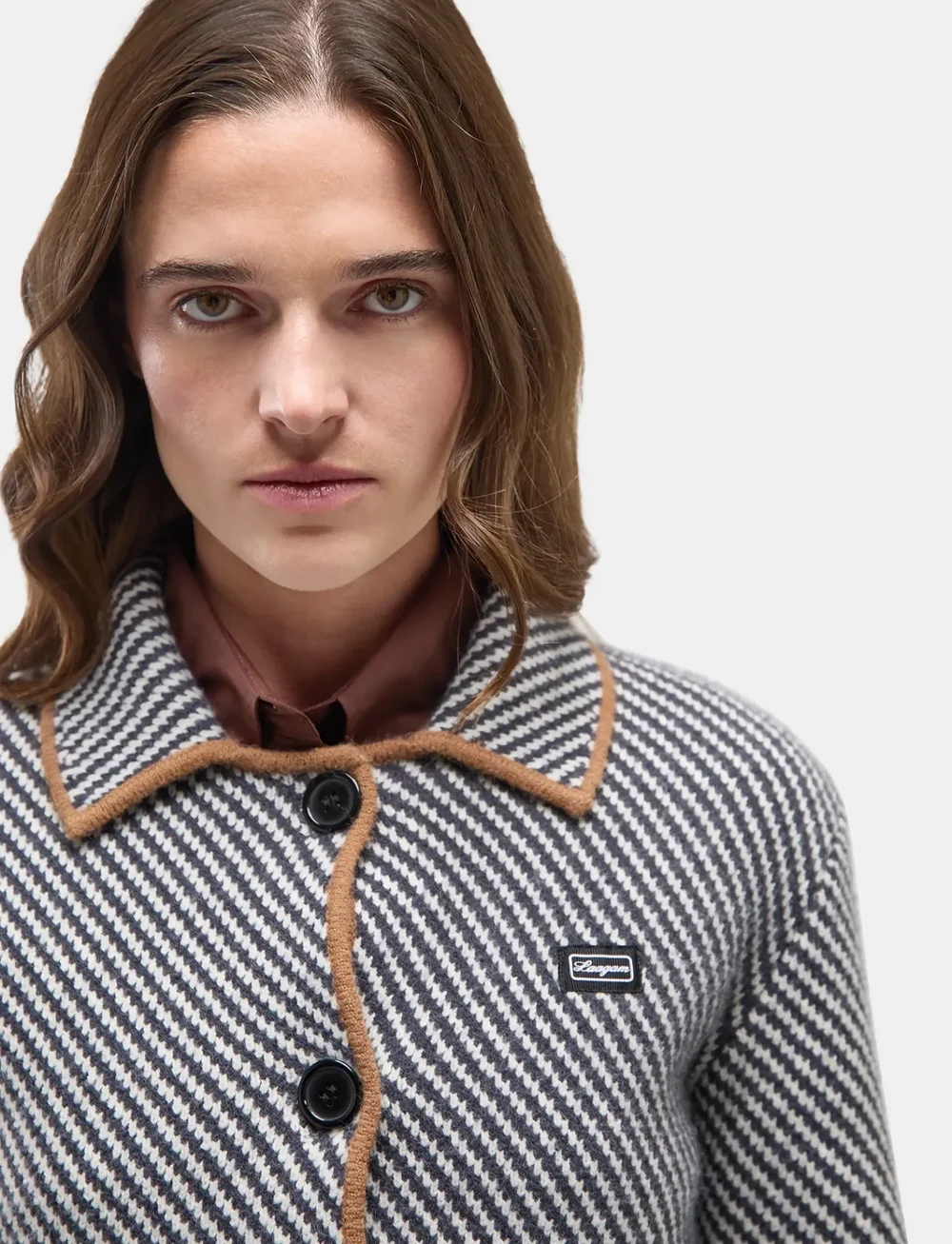 Laagam - BEVERLY GREY STRIPED CARDIGAN - efterårsjakker - grey - 0