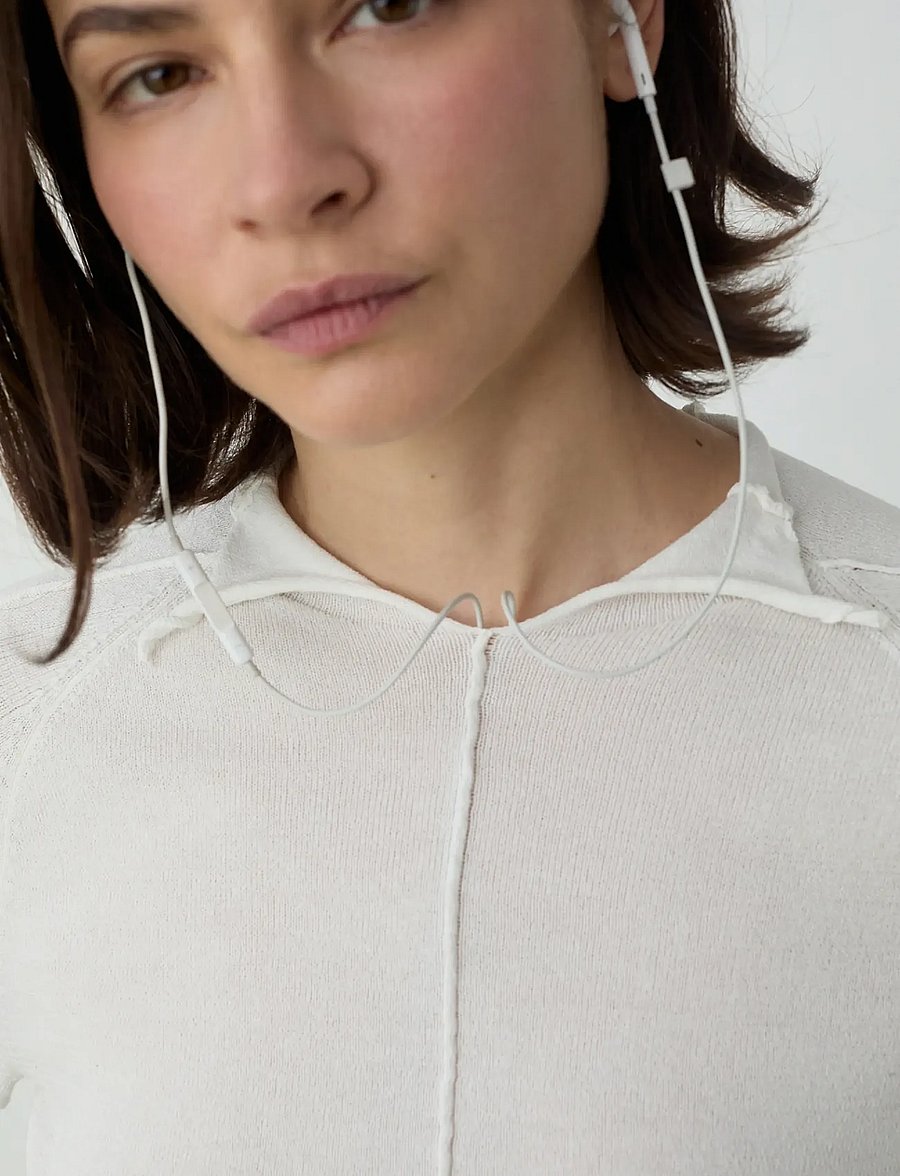 Laagam - ODINE ECRU KNITTED LONG KNITTED TOP - långärmade blusar - ecru - 4