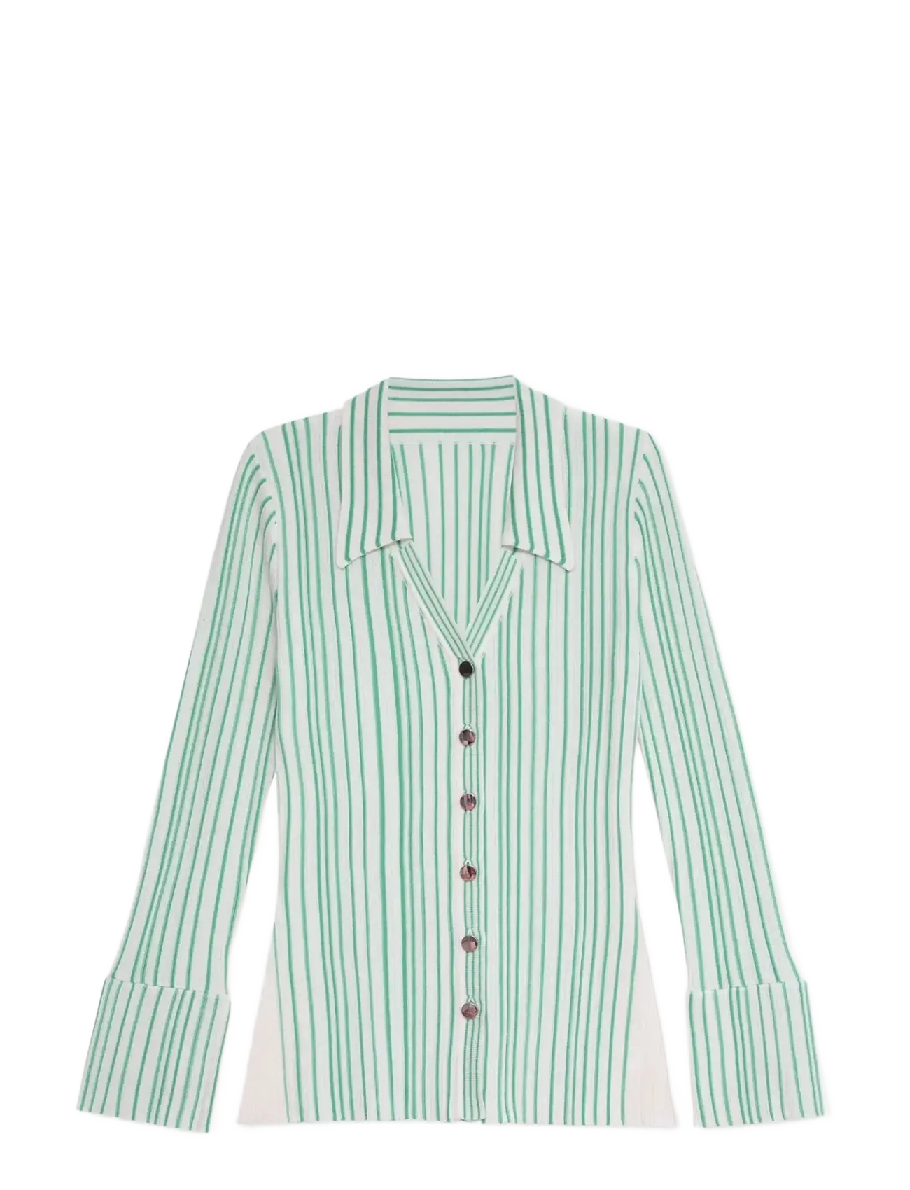 Laagam GIULIA GREEN STRIPED KNITTED TOP - Laagam - GREEN / green