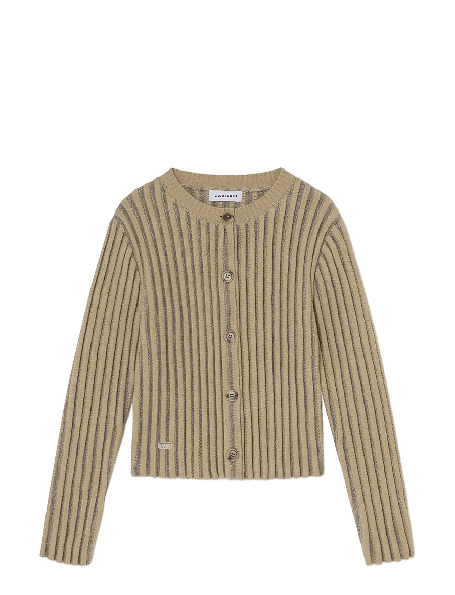 Laagam - JOYCE ECRU TEXTURED CARDIGAN - koftor - ecru - 0
