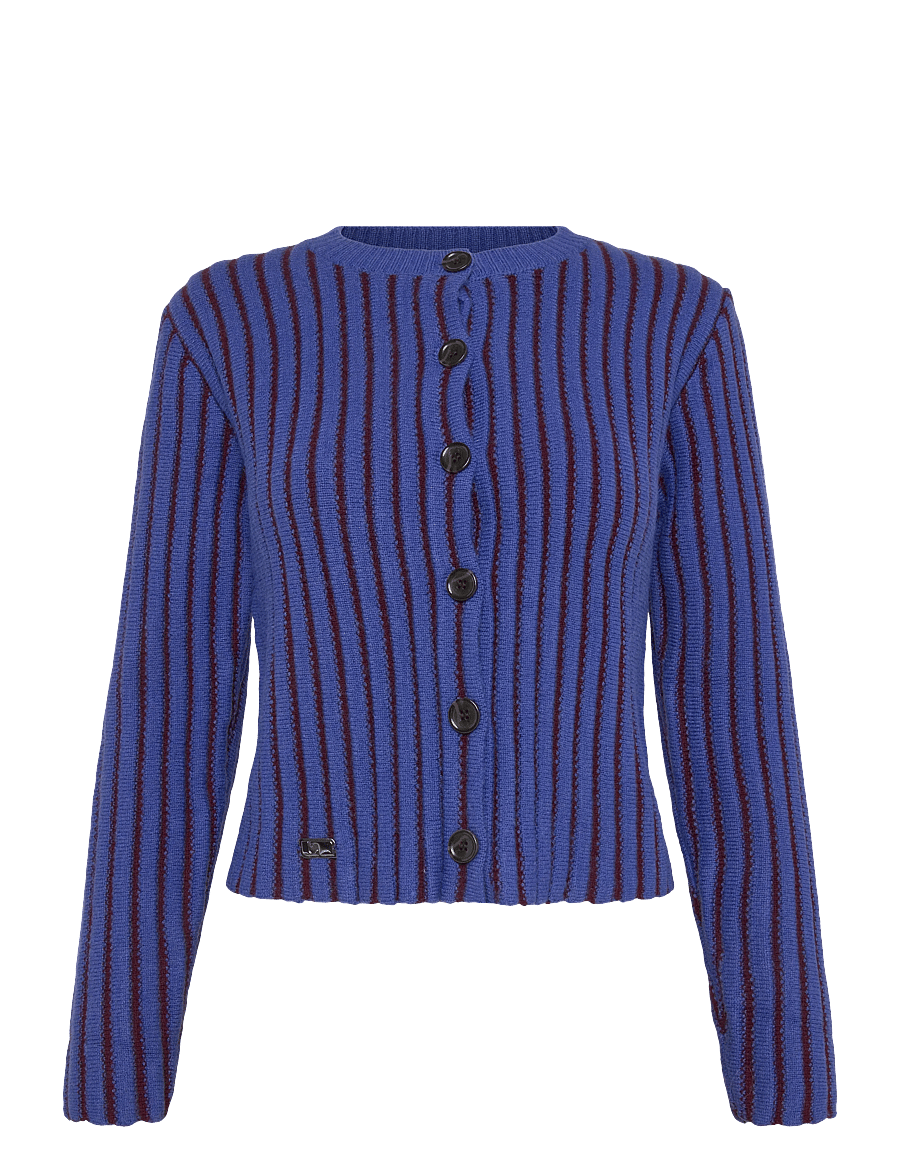 Laagam - JOYCE BLUE TEXTURED CARDIGAN - cardigans - blue - 0