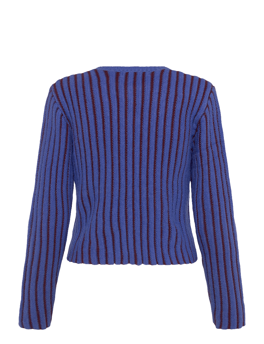 Laagam - JOYCE BLUE TEXTURED CARDIGAN - cardigans - blue - 1