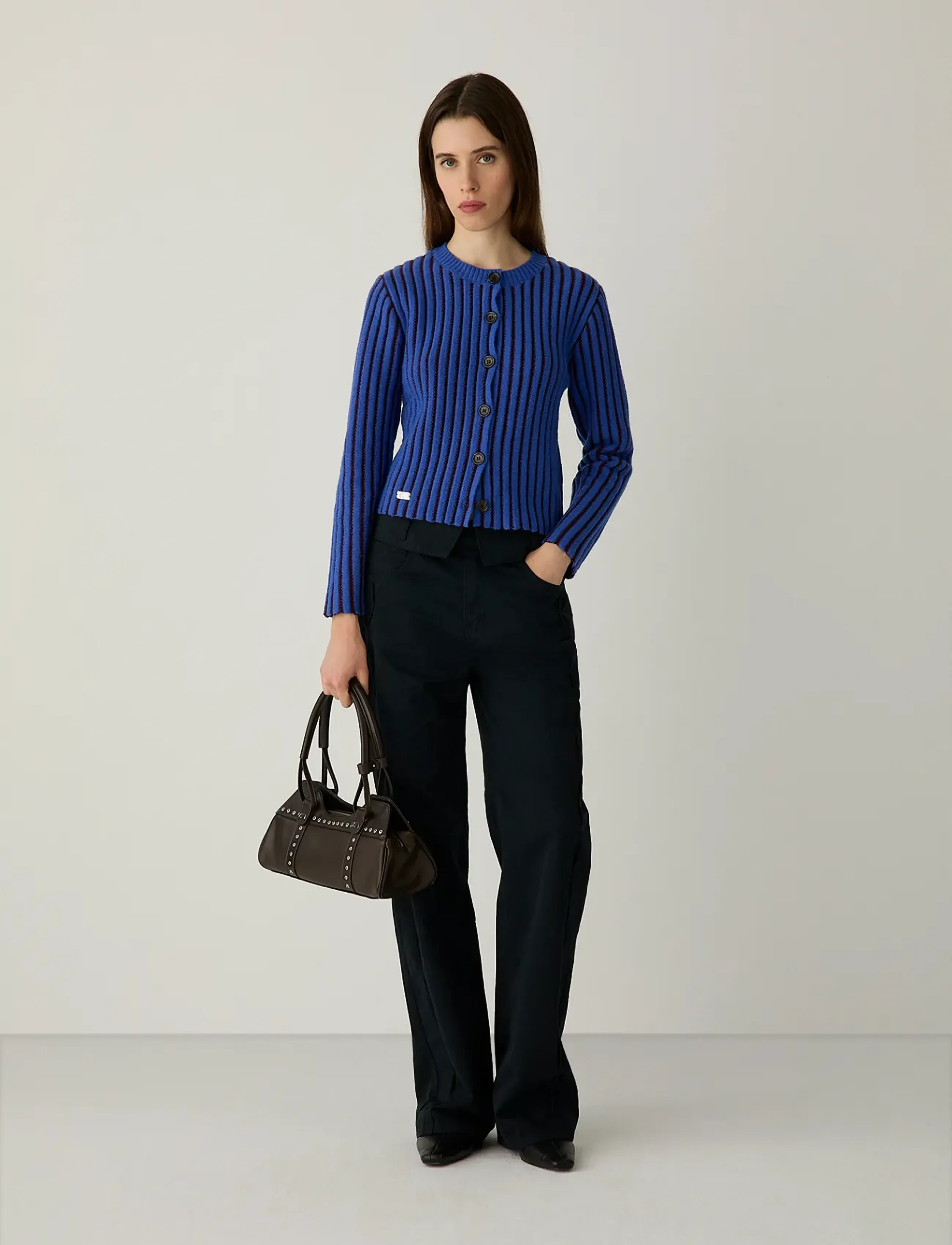 Laagam - JOYCE BLUE TEXTURED CARDIGAN - cardigans - blue - 0