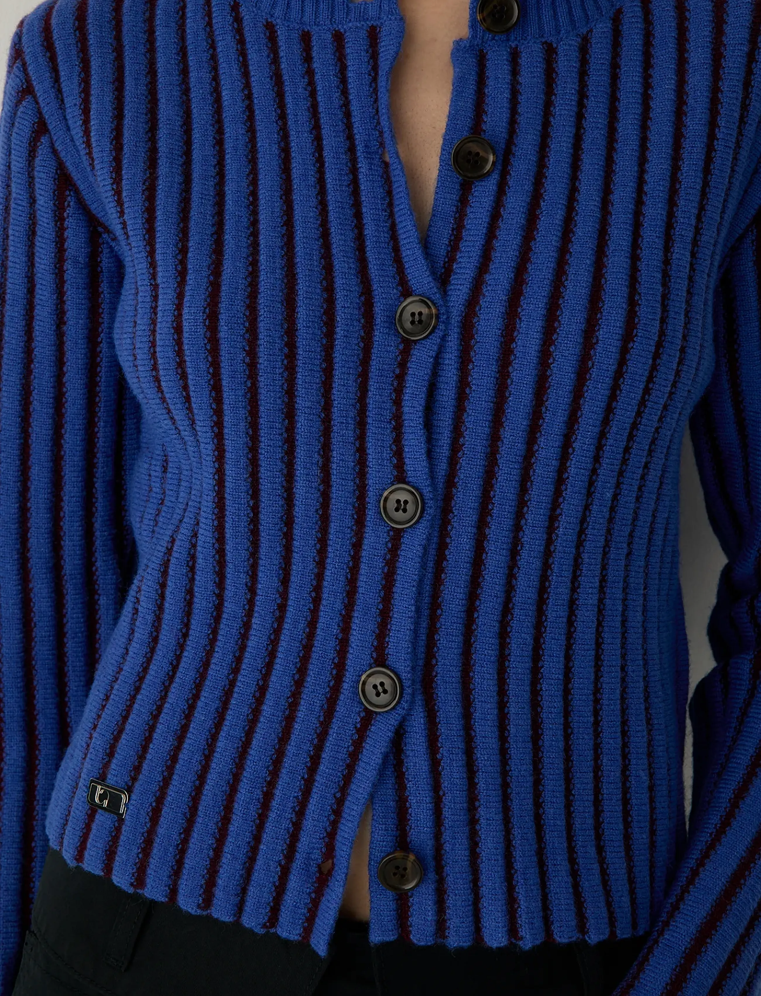 Laagam - JOYCE BLUE TEXTURED CARDIGAN - cardigans - blue - 5