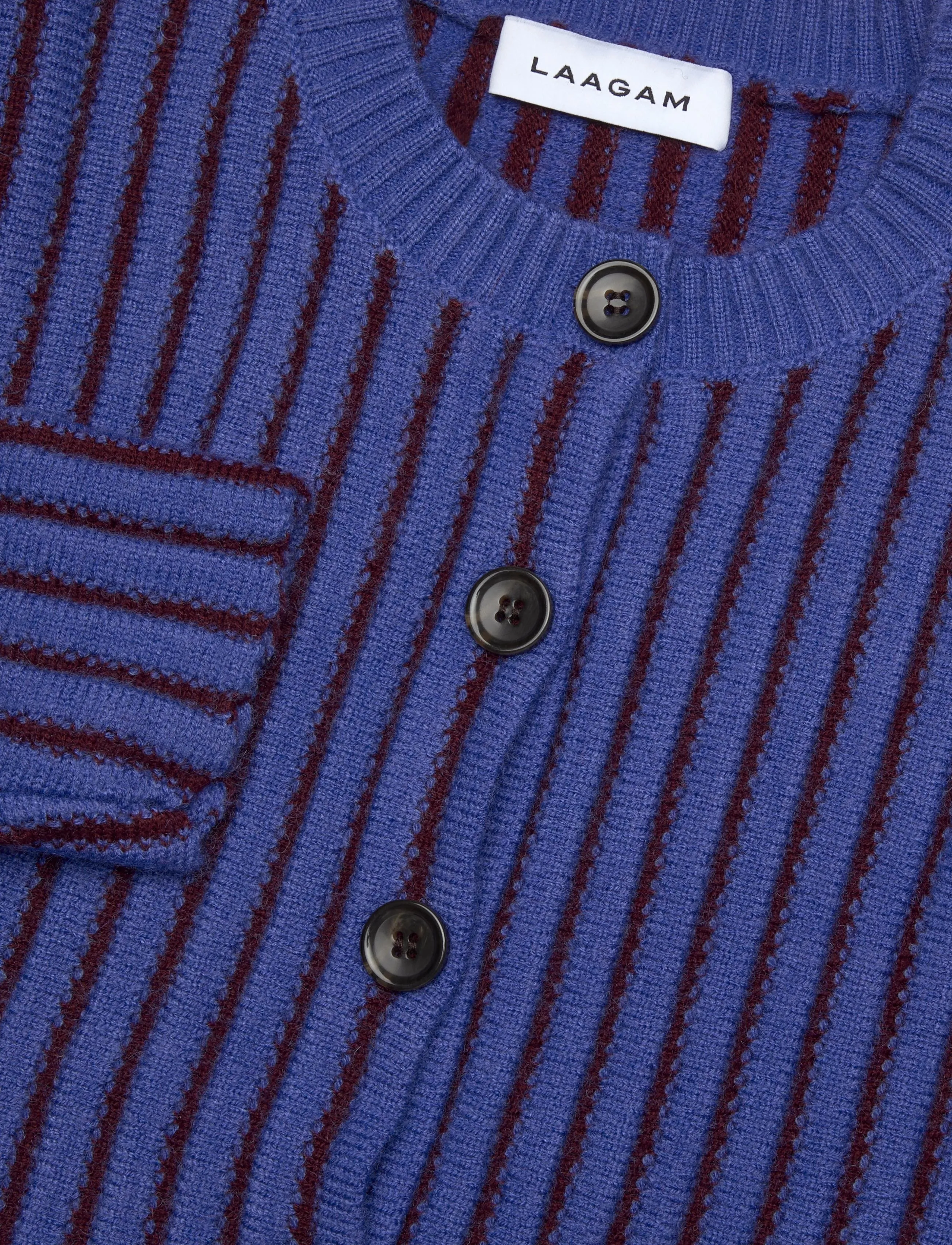 Laagam - JOYCE BLUE TEXTURED CARDIGAN - cardigans - blue - 2