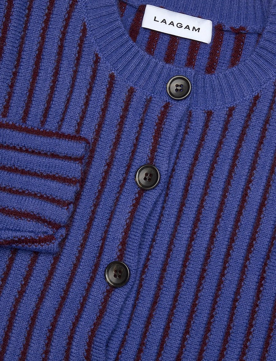 Laagam - JOYCE BLUE TEXTURED CARDIGAN - cardigans - blue - 2