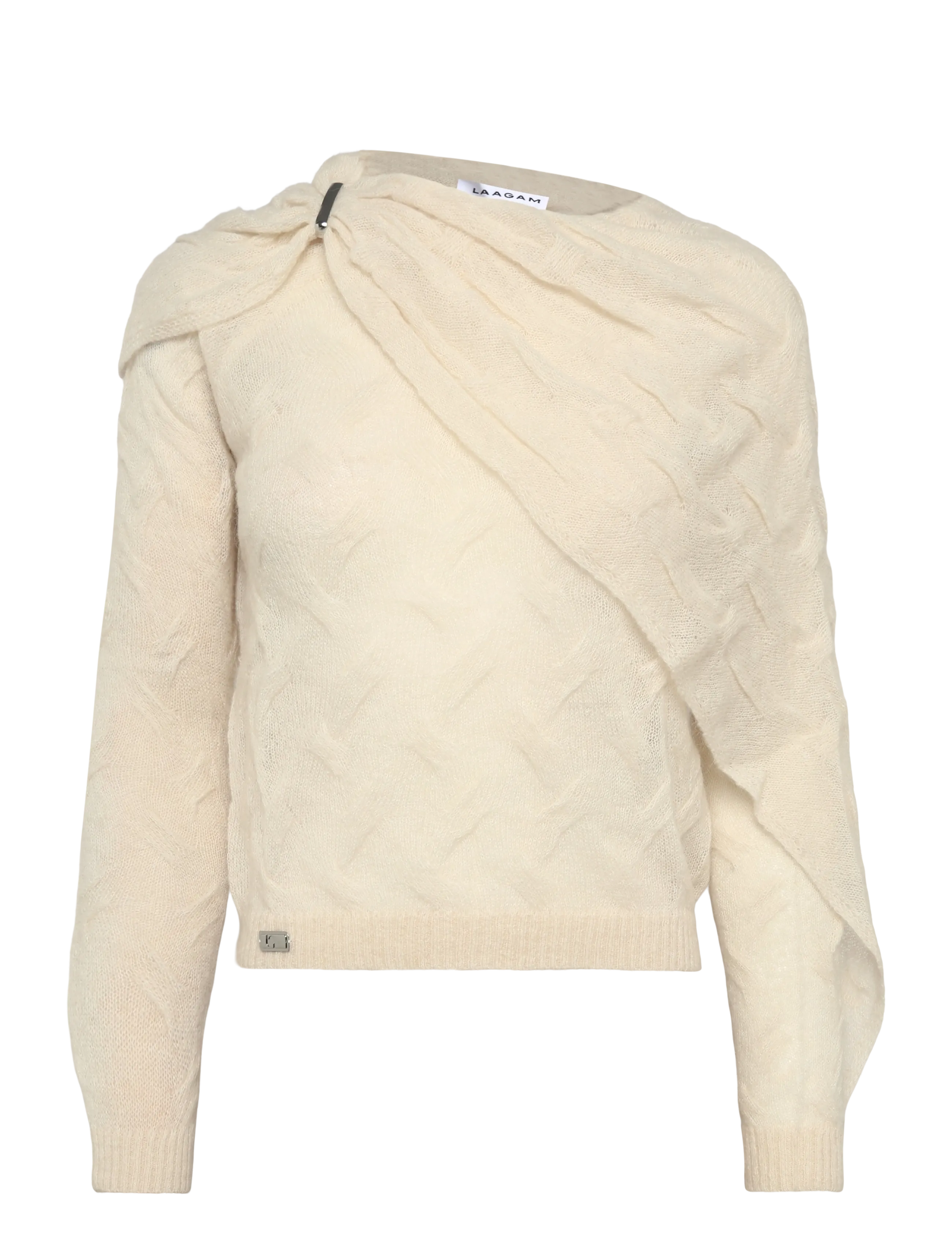 Laagam PARKER ECRU TEXTURED KNIT - Pullover - ECRU / beige