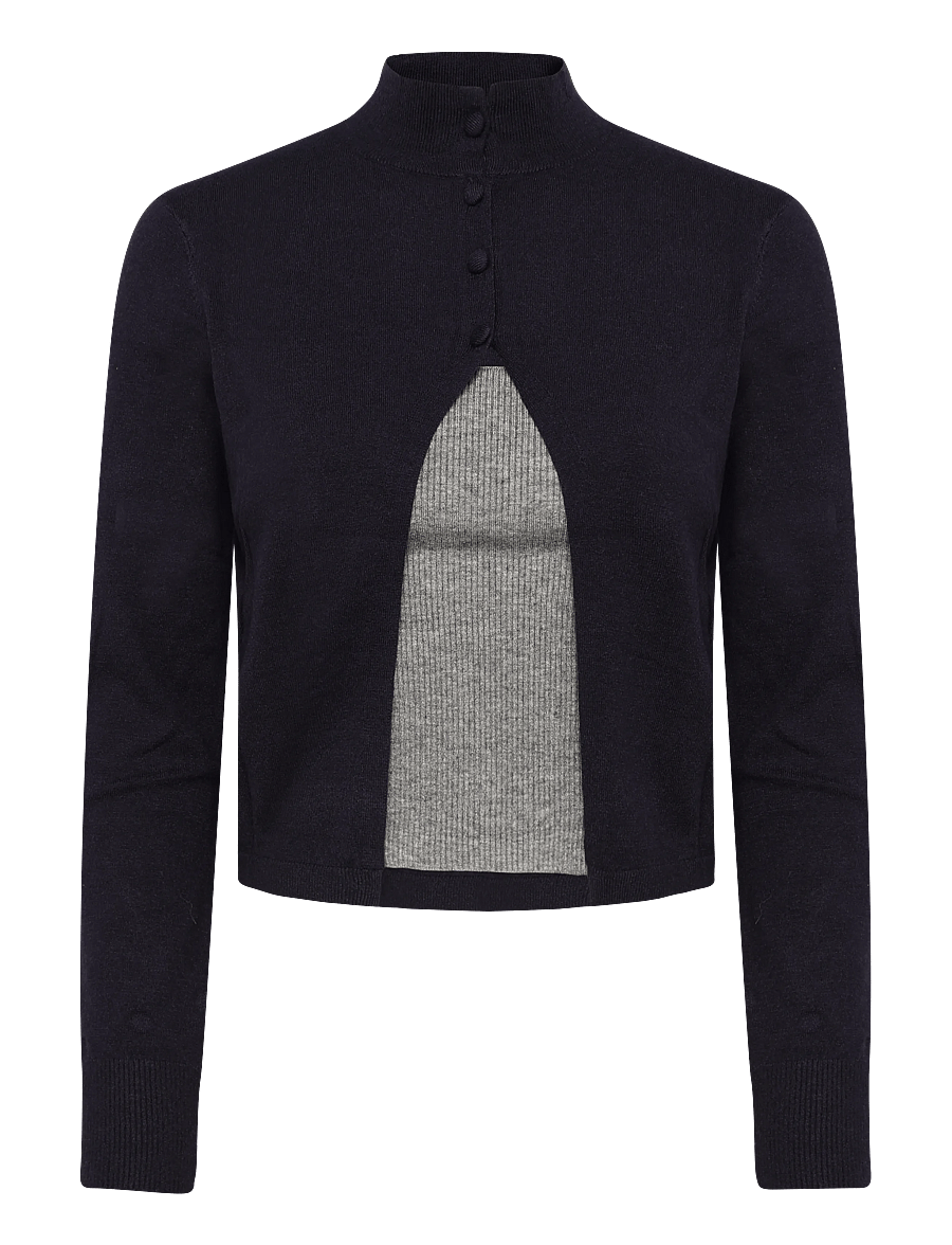 Laagam - HALSEY NAVY CARDIGAN - lühikesed topid - navy blue - 0