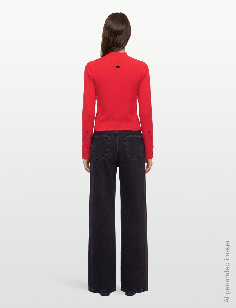 Laagam - FIA RED BUTTONED CARDIGAN - cardigans - red - 4