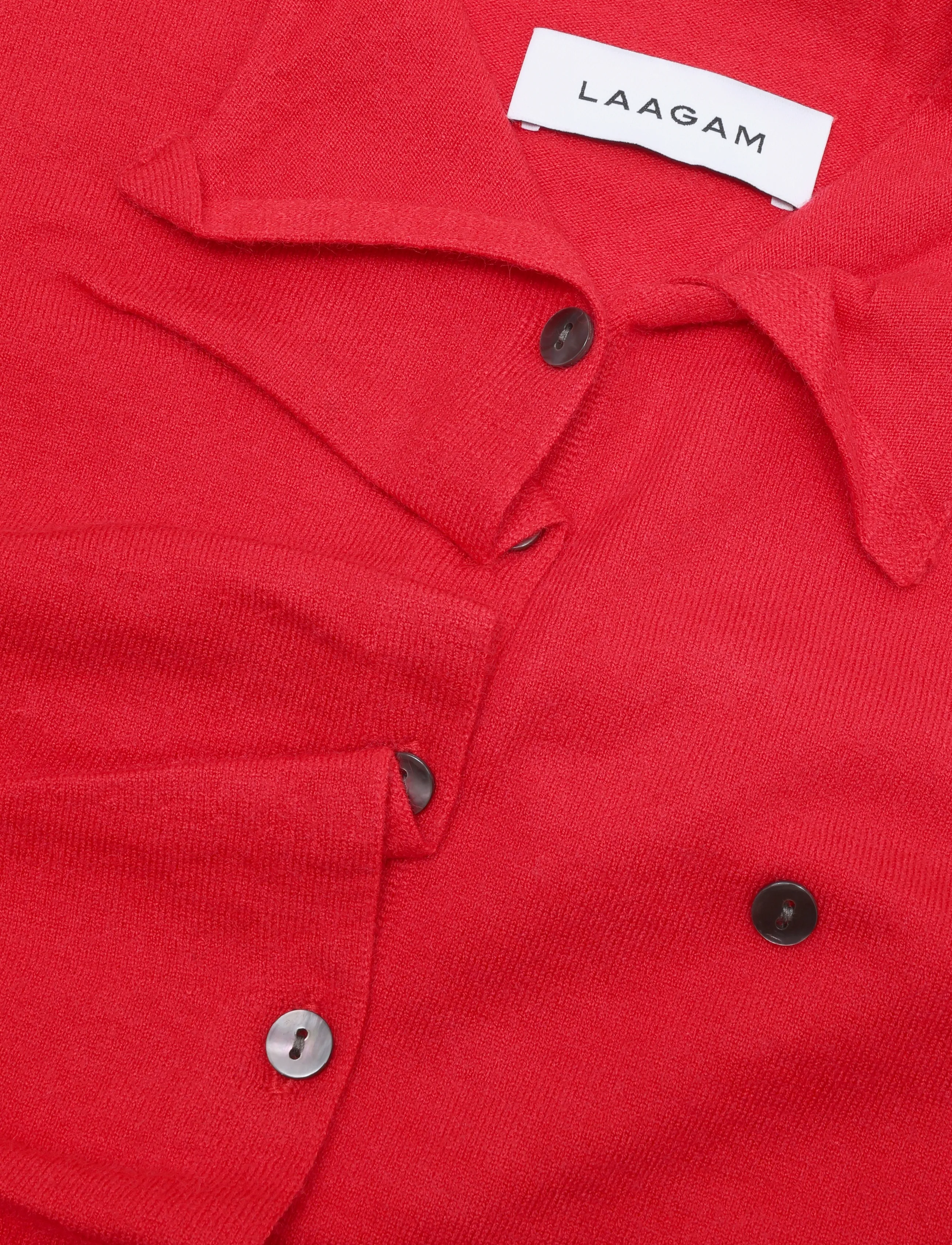 Laagam - FIA RED BUTTONED CARDIGAN - cardigans - red - 2