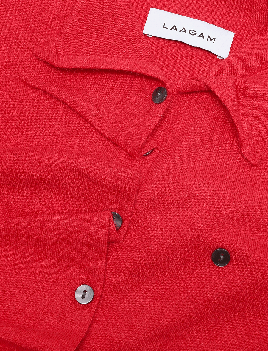 Laagam - FIA RED BUTTONED CARDIGAN - strickjacken - red - 2