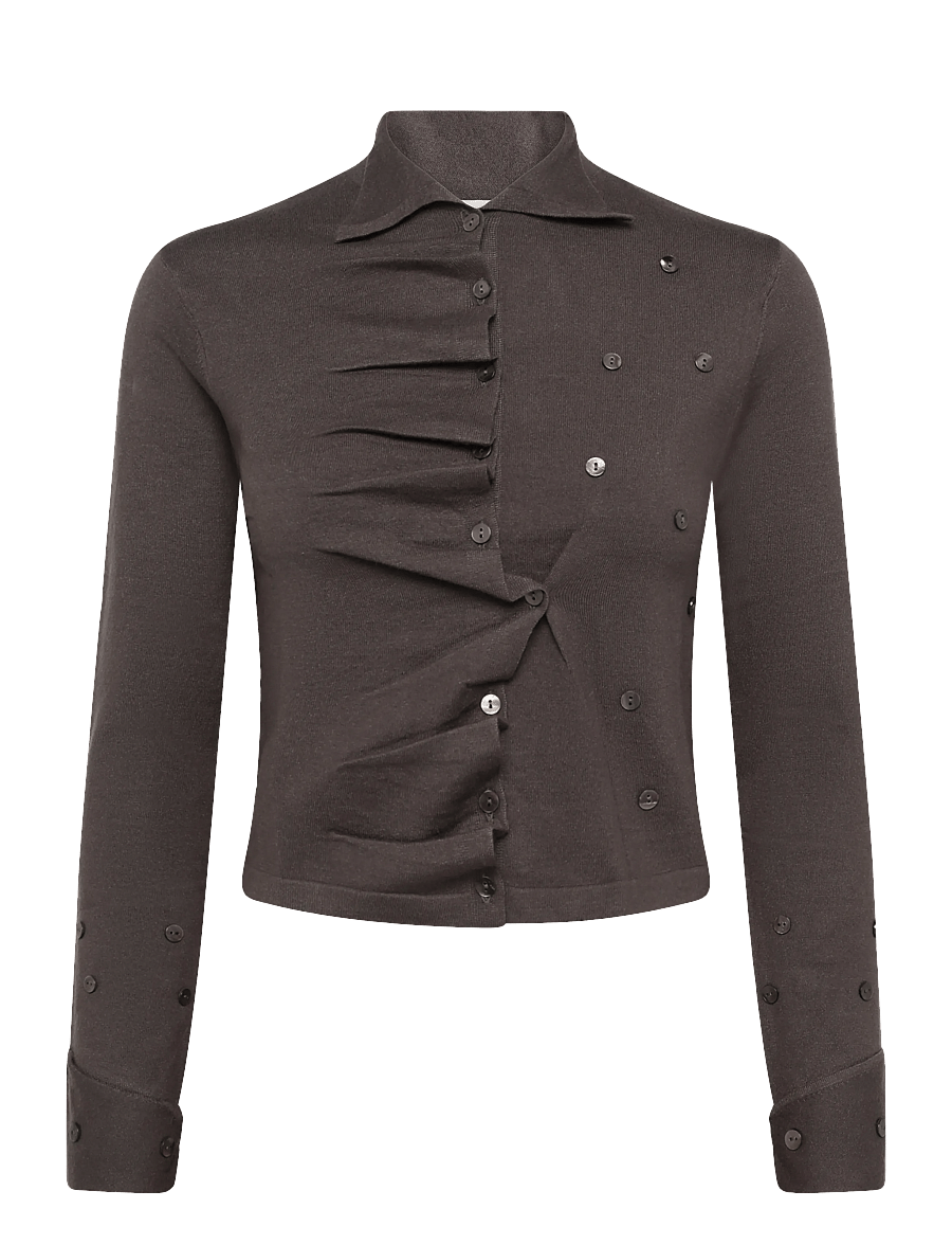 Laagam - FIA GREY BUTTONED CARDIGAN - strickjacken - grey - 0