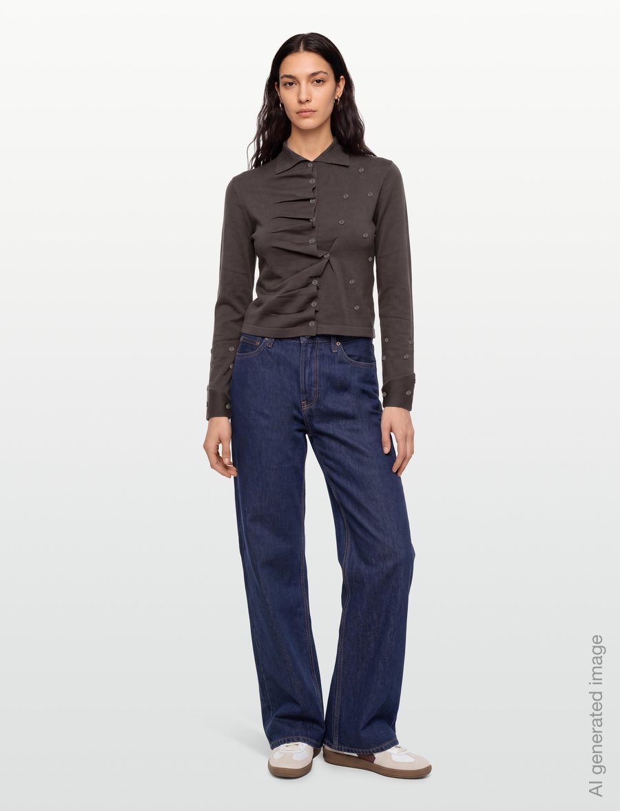 Laagam - FIA GREY BUTTONED CARDIGAN - kardiganai - grey - 0