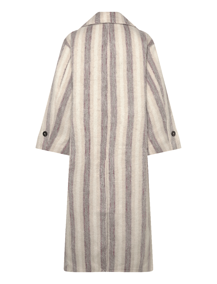 Laagam - PORTOBELLO ECRU STRIPED LONG COAT - manteaux legères - ecru - 2
