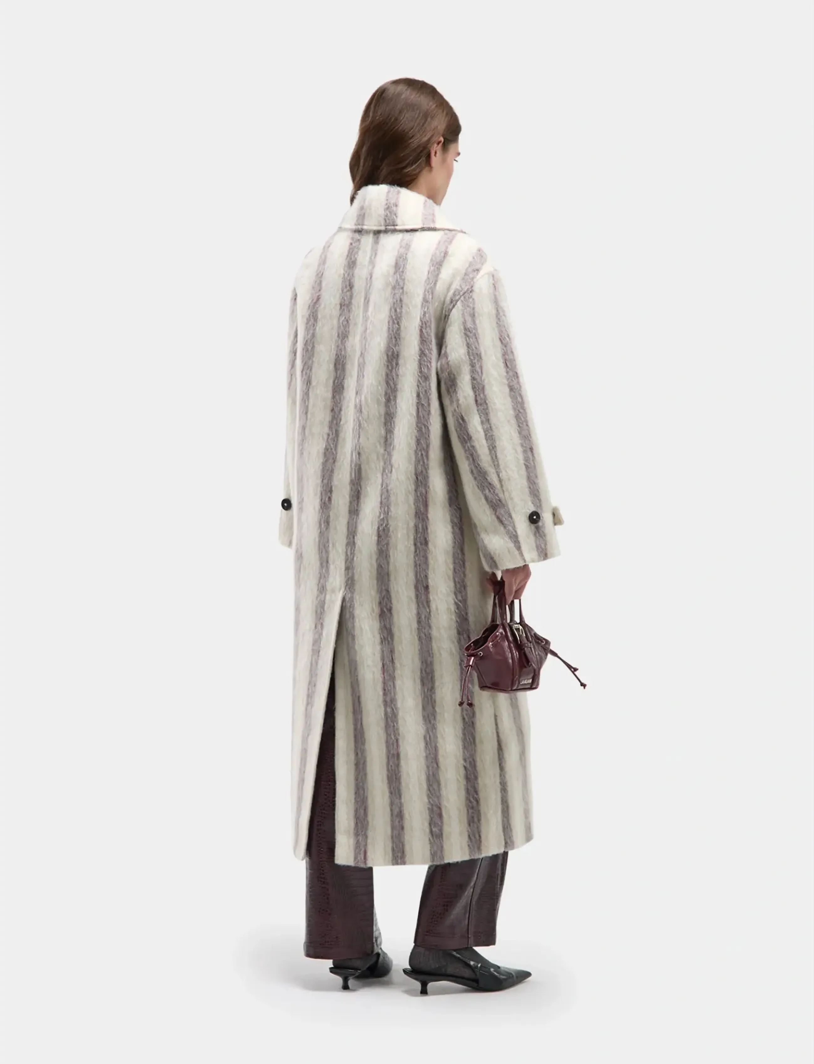 Portobello Ecru Striped Long Coat 3