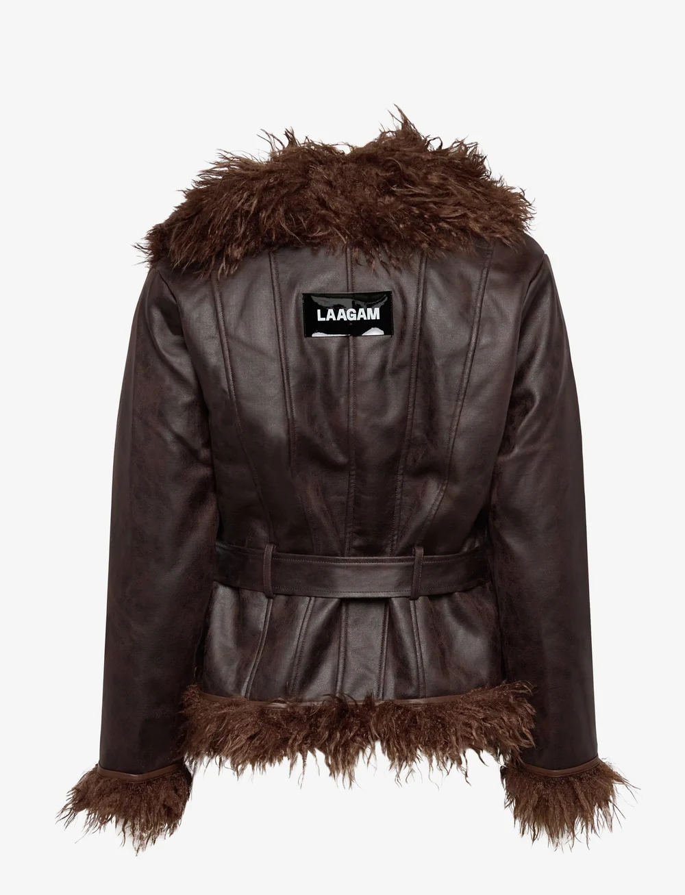 Laagam - ZOYA BROWN SHEARLING SHORT COAT - kunstpelz - chocolate - 2