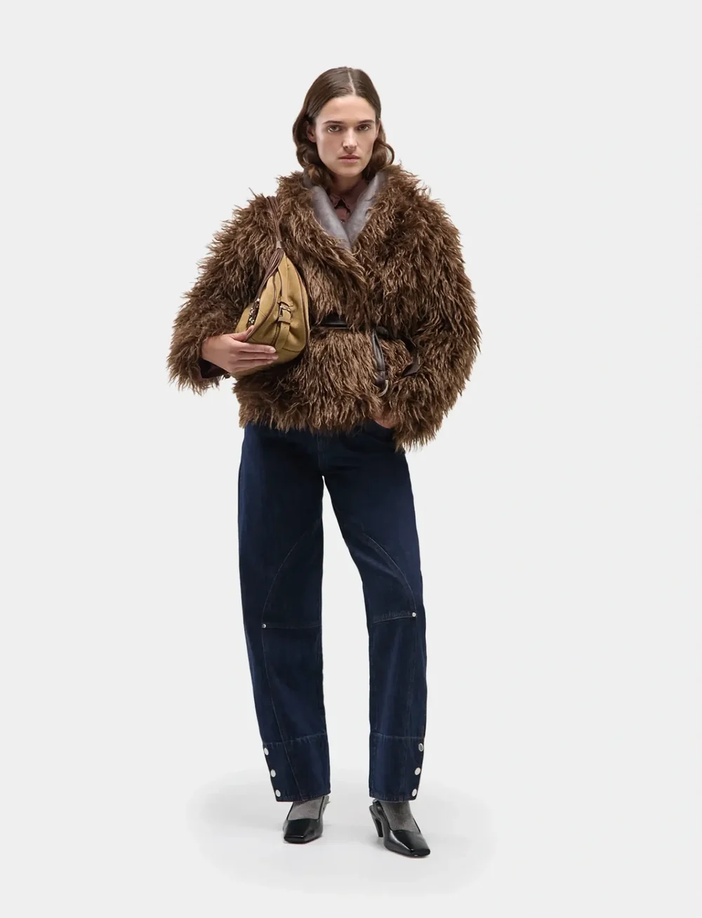 Laagam - ZOYA BROWN SHEARLING SHORT COAT - kunstpelz - chocolate - 0