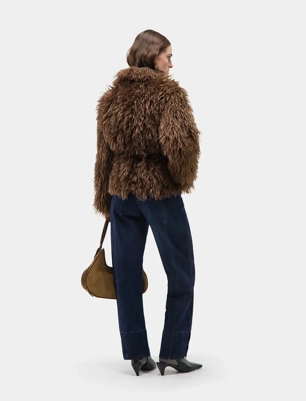 Laagam - ZOYA BROWN SHEARLING SHORT COAT - kunstpelz - chocolate - 5