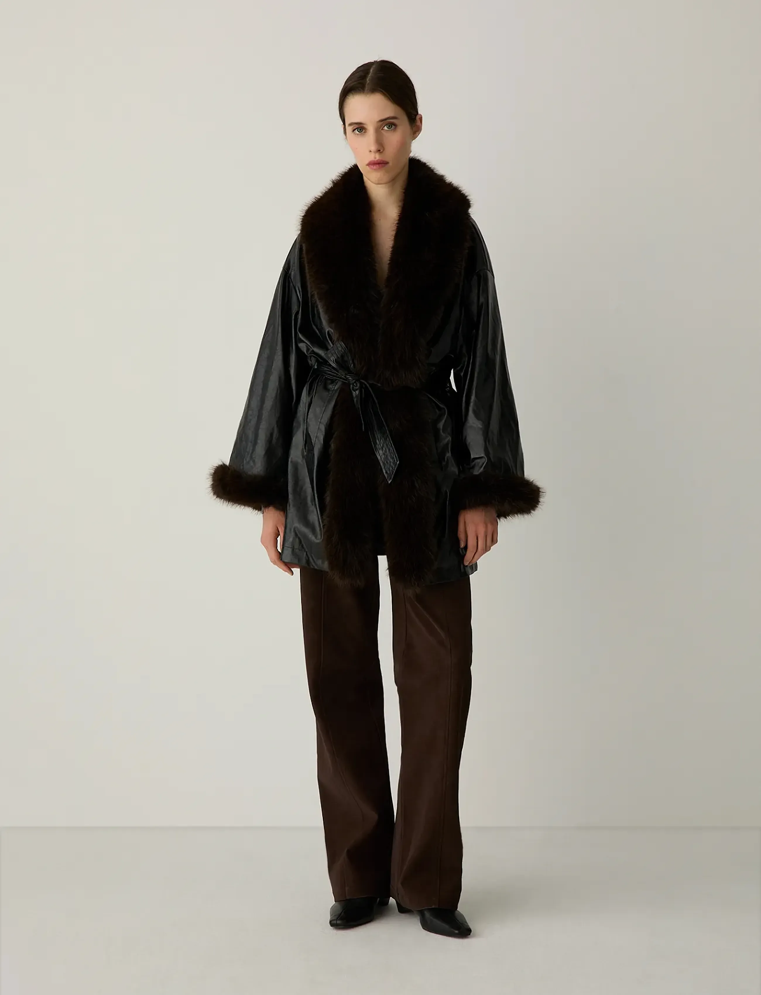 Laagam ORIANE BLACK SHORT COAT - Jackets & Coats - BLACK / black