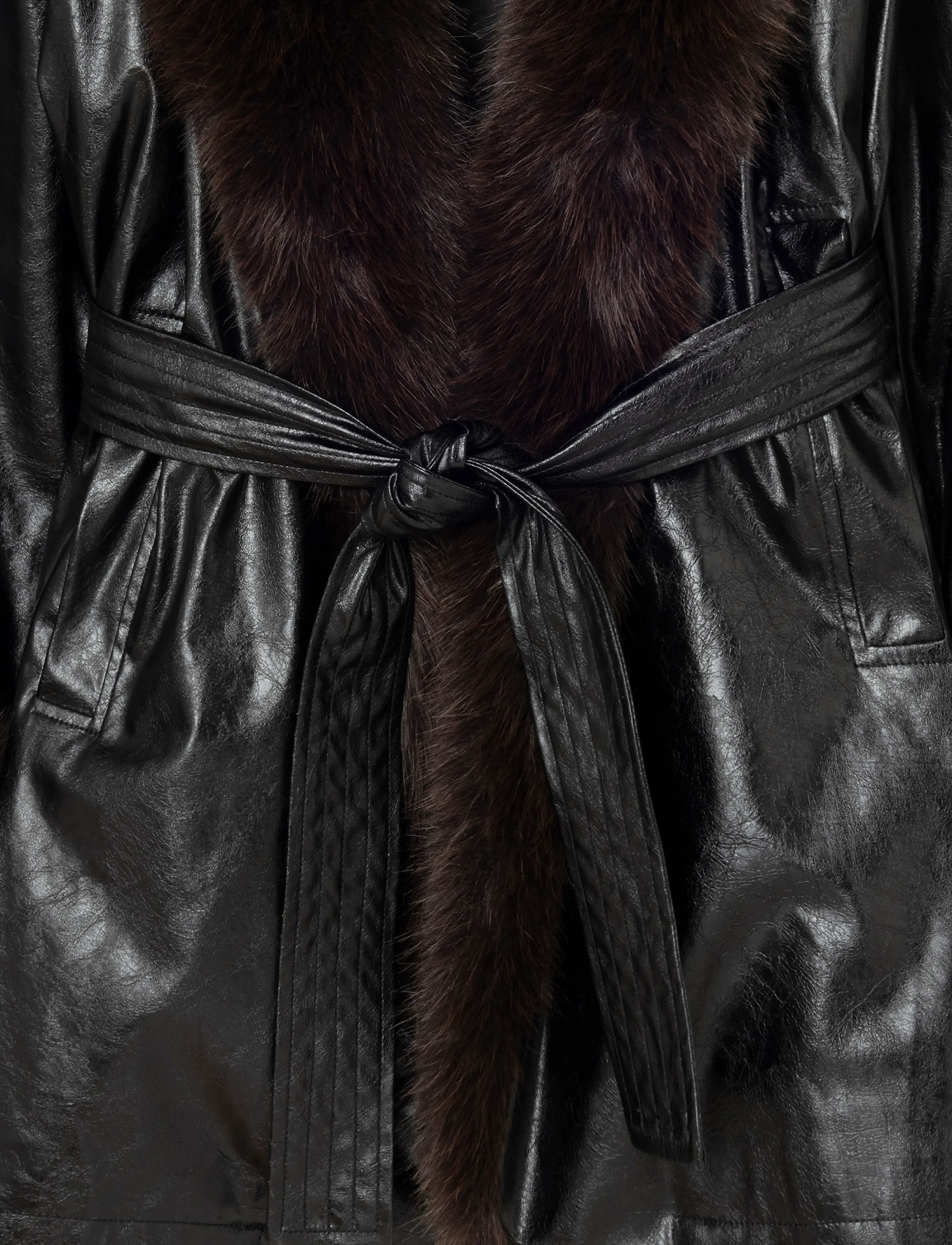 Laagam - ORIANE BLACK SHORT COAT - kunstpelz - black - 1