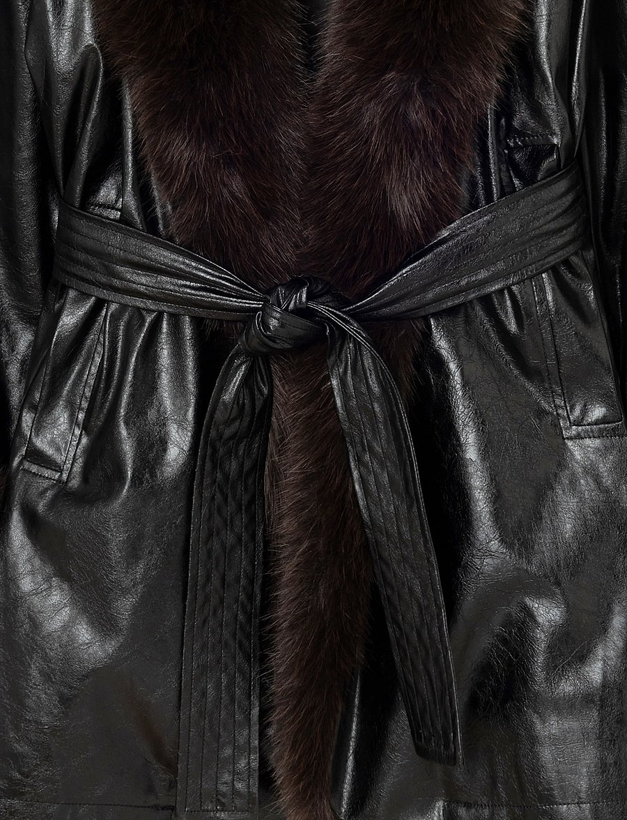 Laagam - ORIANE BLACK SHORT COAT - kunstpelz - black - 1