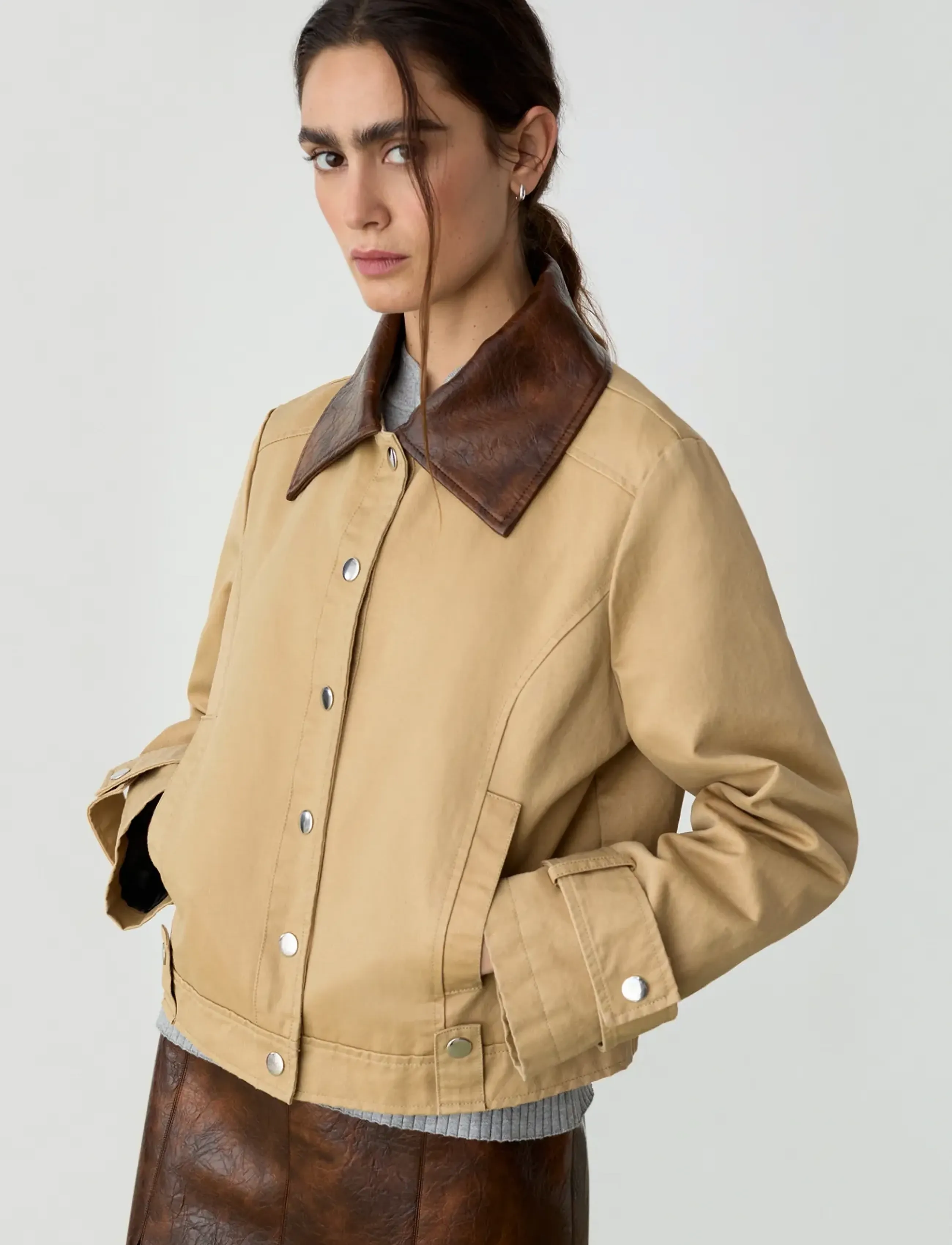Laagam BRAIDY BEIGE JACKET - Dizainerių prekės - BEIGE / beige