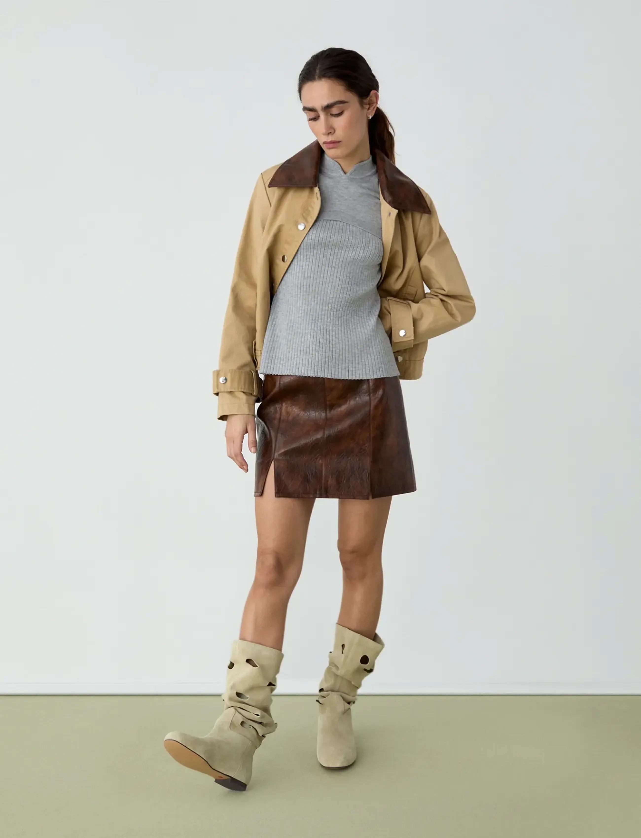 Laagam - BRAIDY BEIGE JACKET - pavasarinės striukės - beige - 3