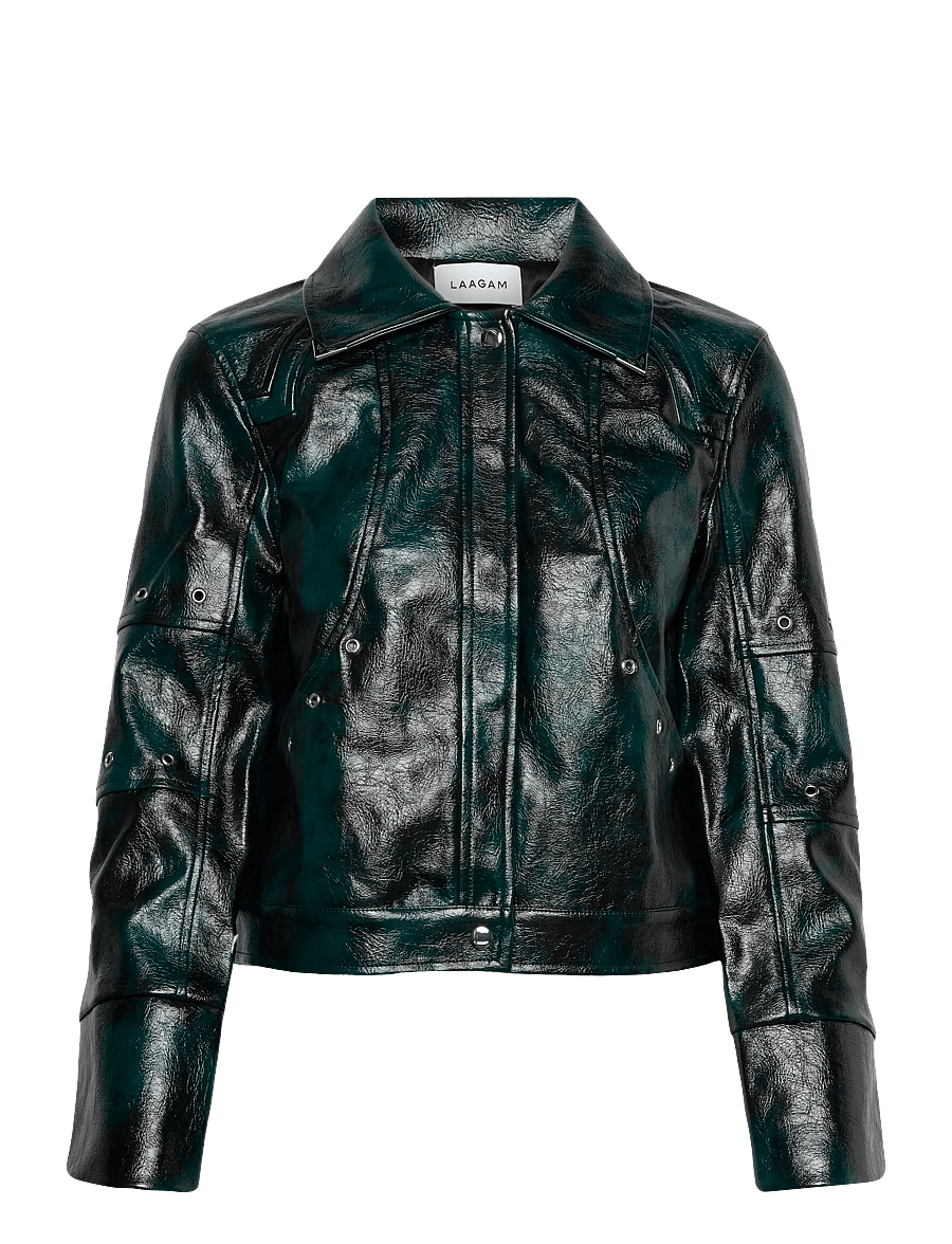 Laagam - THEA GREEN JACKET - lederjacken - dark green - 0