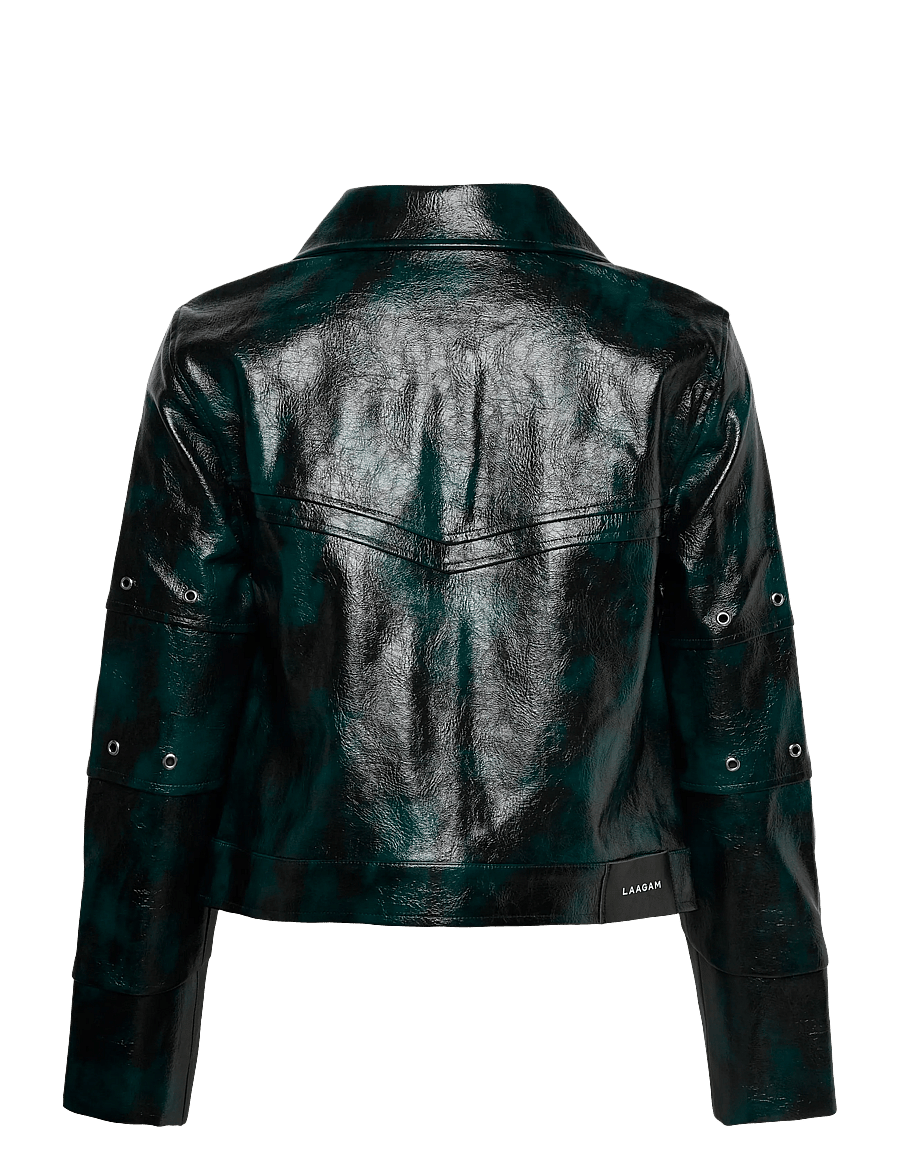 Laagam - THEA GREEN JACKET - lederjacken - dark green - 1