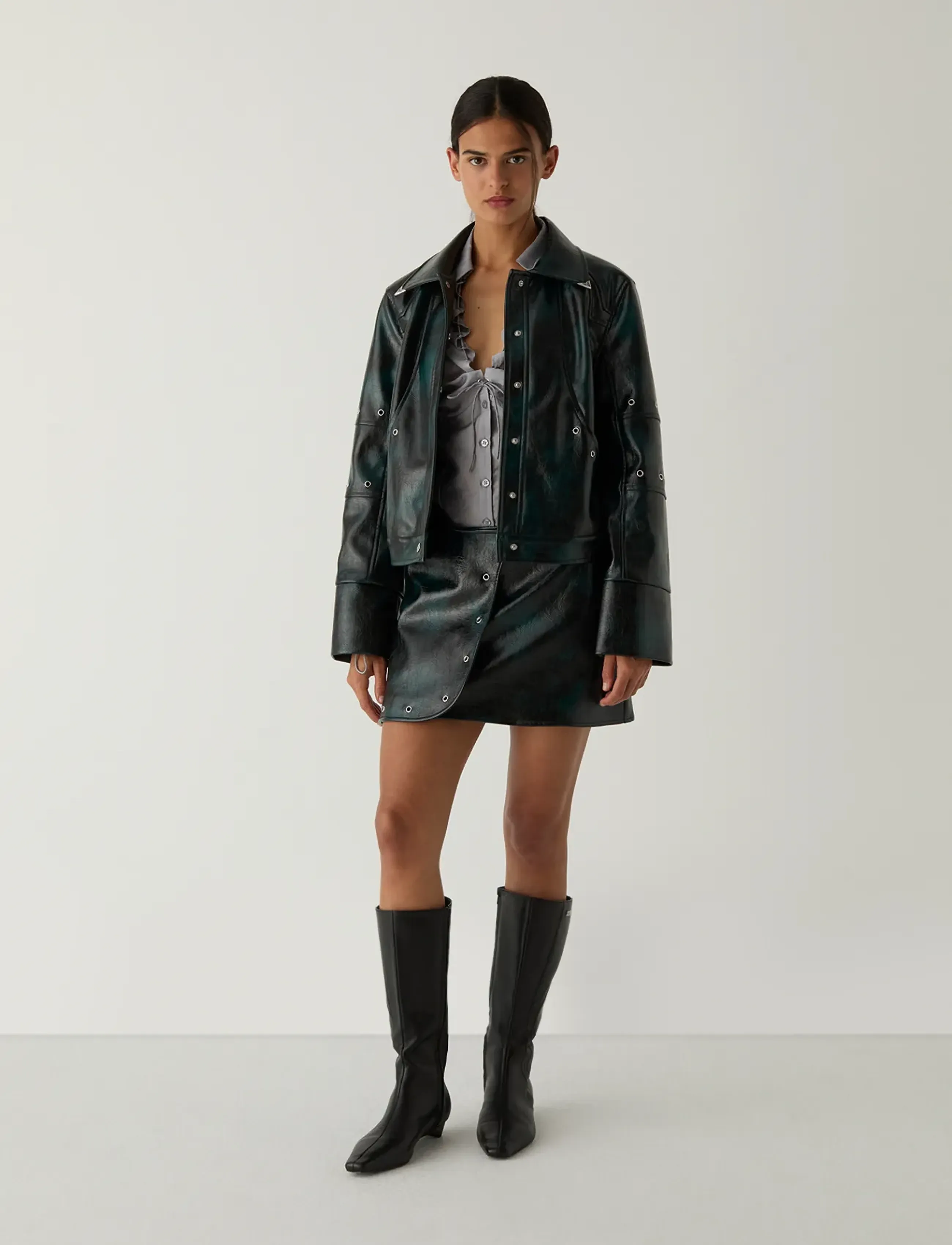 Laagam THEA GREEN JACKET - Jackets & Coats - DARK GREEN / green