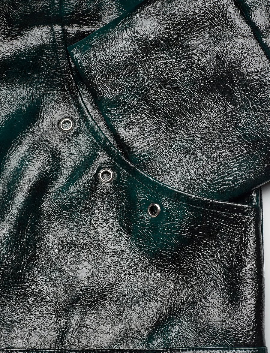 Laagam - THEA GREEN JACKET - lederjacken - dark green - 3