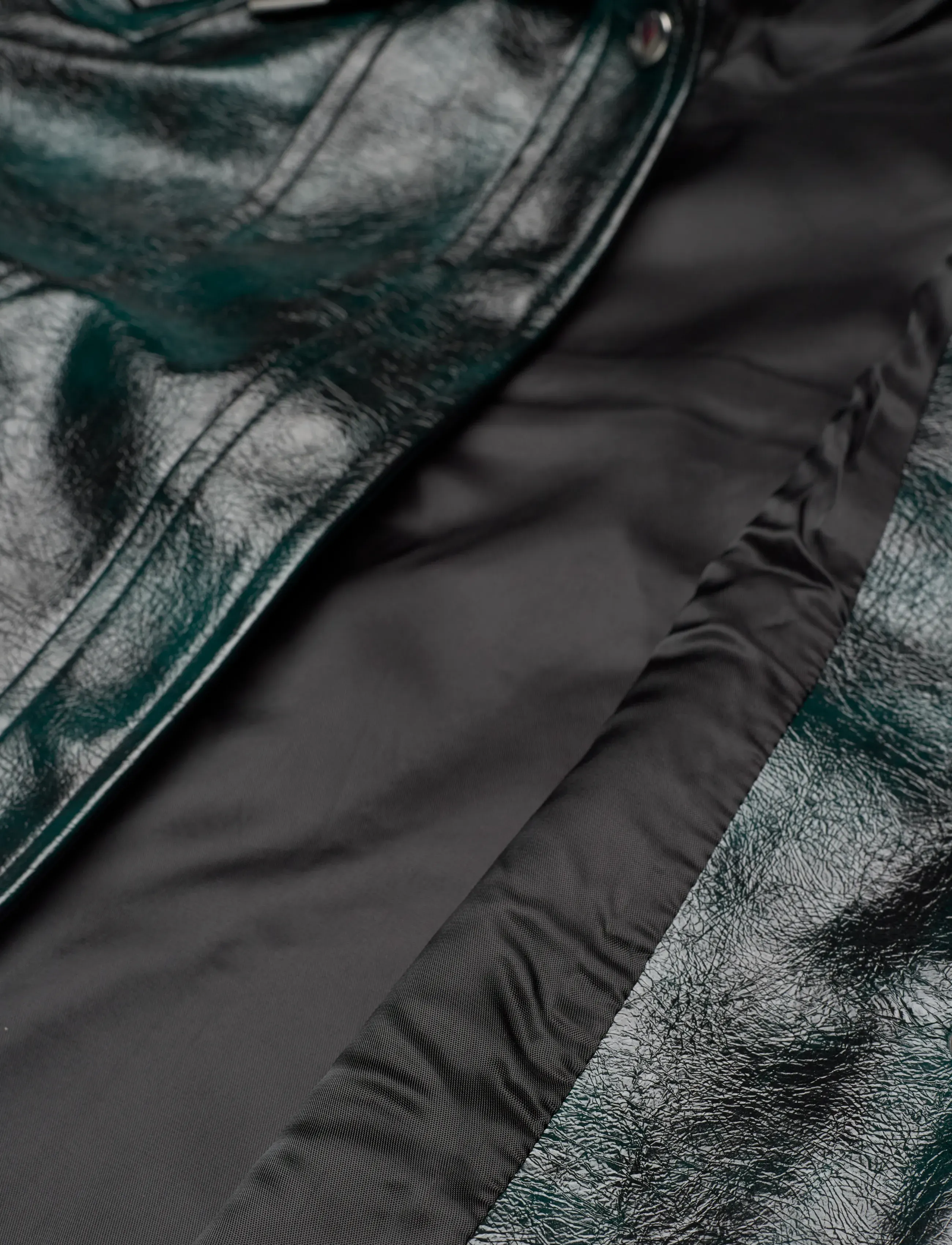 Laagam - THEA GREEN JACKET - lederjacken - dark green - 4