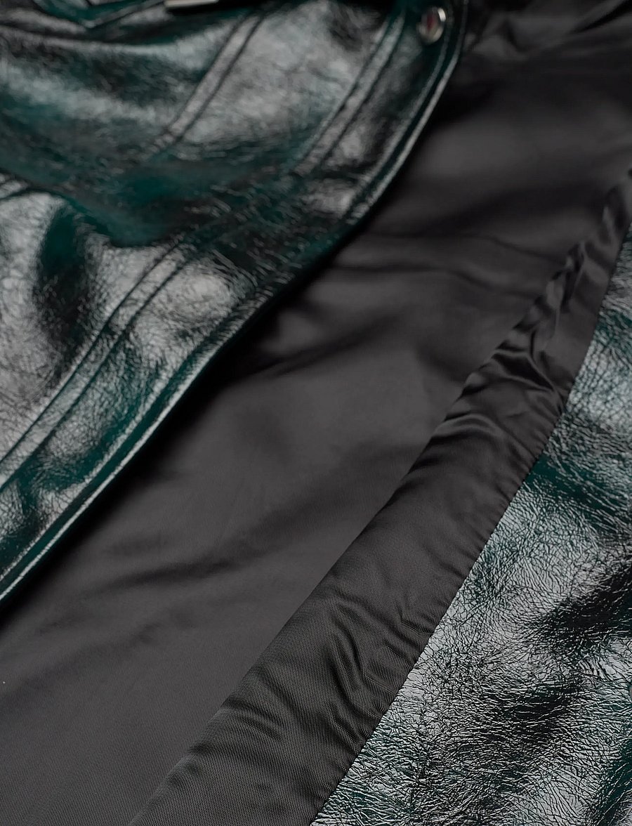 Laagam - THEA GREEN JACKET - lederjacken - dark green - 4