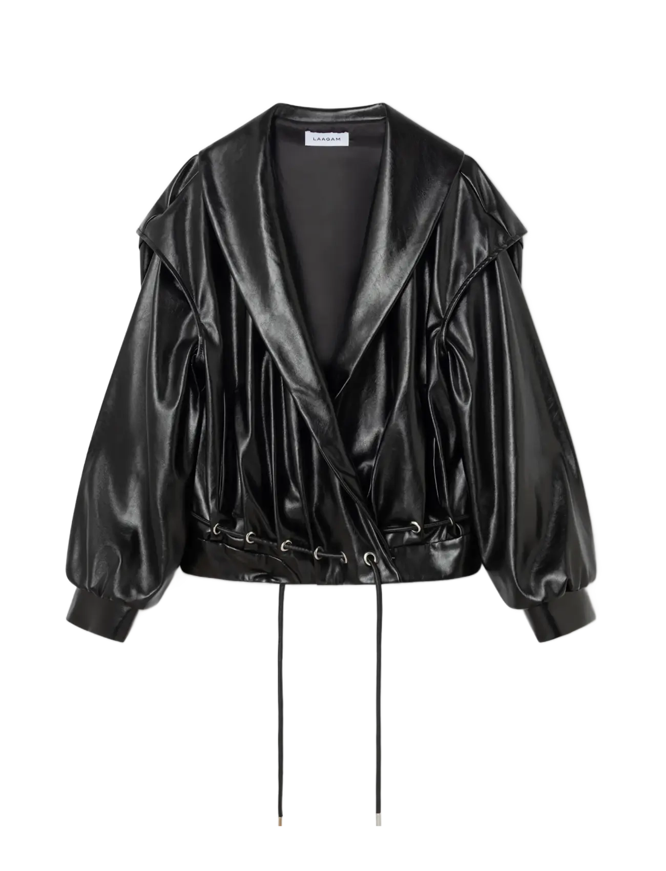 Laagam TYRA REAL LEATHER BLACK BOMBER JACKET - Bomberjacken - BLACK / black