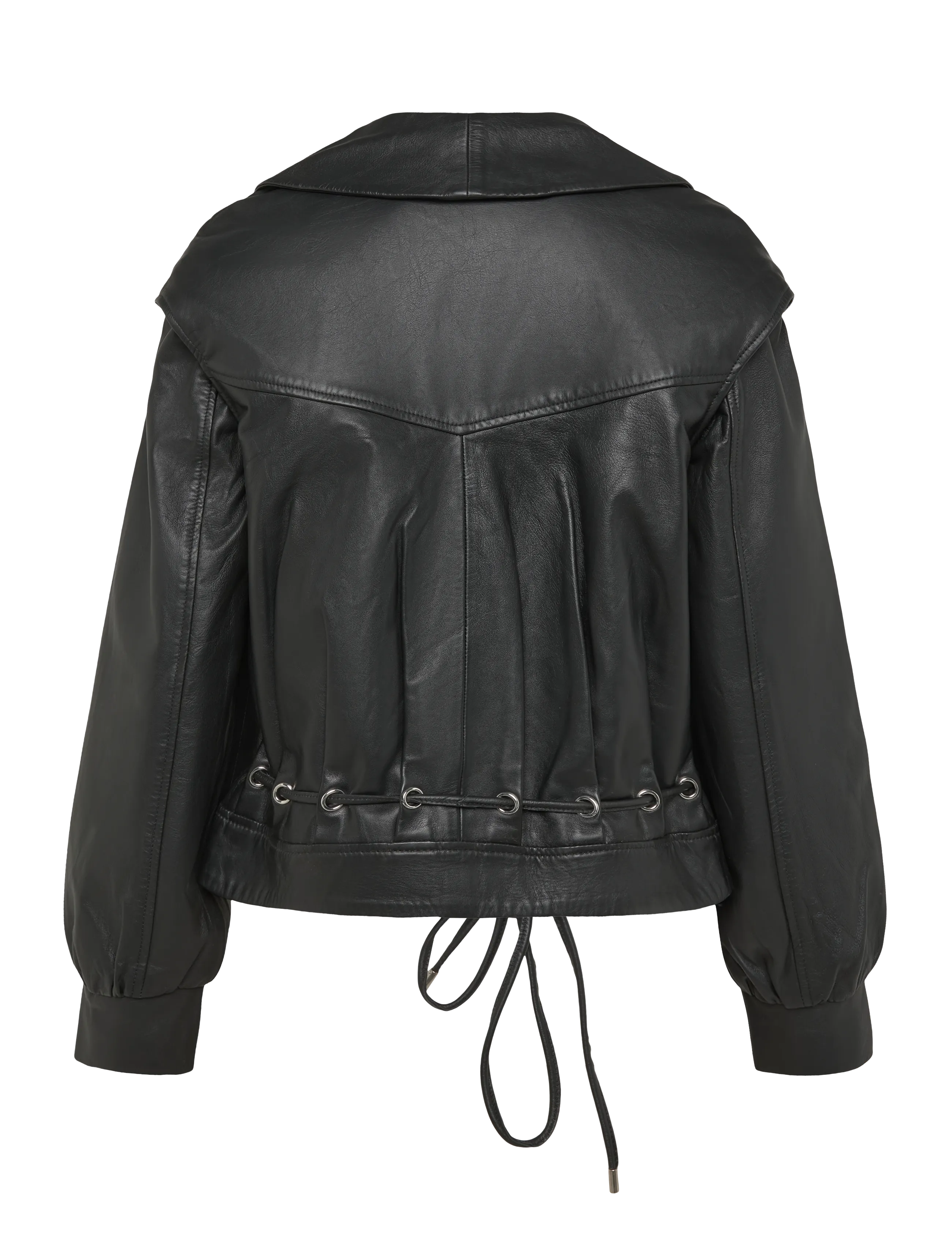 Laagam - TYRA REAL LEATHER BLACK BOMBER JACKET - virsjakas - black - 1