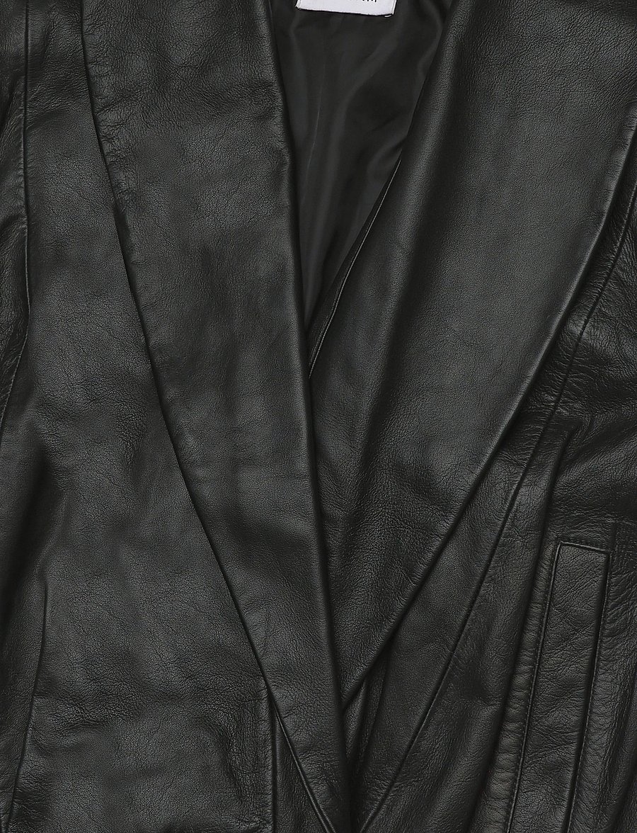 Laagam - TYRA REAL LEATHER BLACK BOMBER JACKET - virsjakas - black - 2