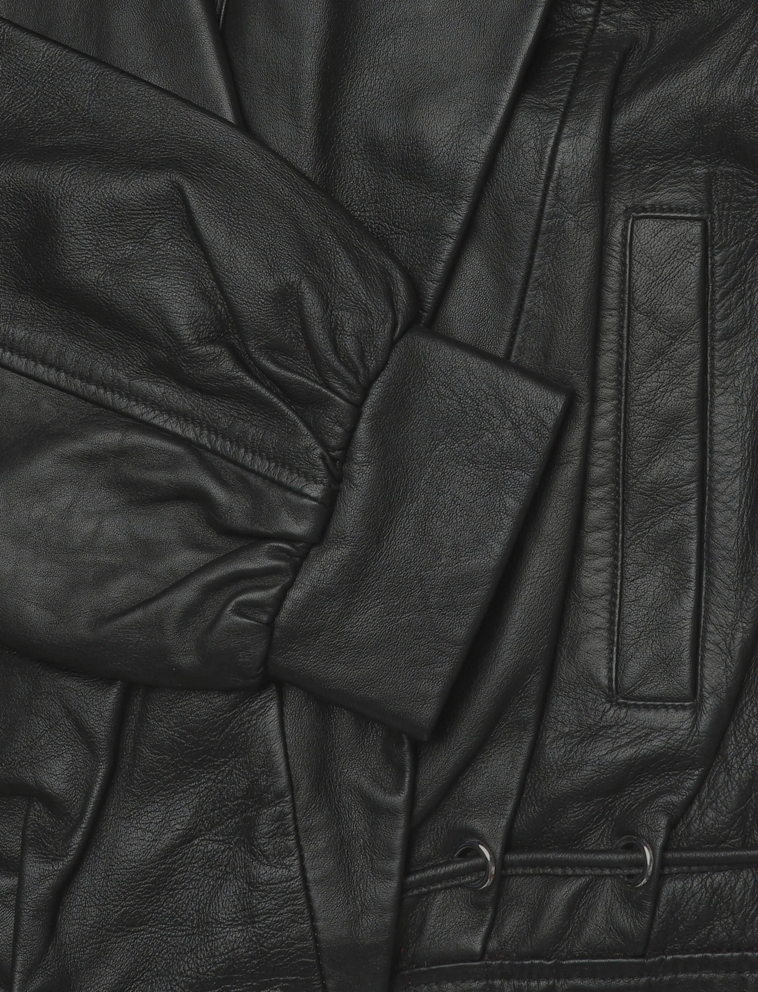 Laagam - TYRA REAL LEATHER BLACK BOMBER JACKET - virsjakas - black - 3