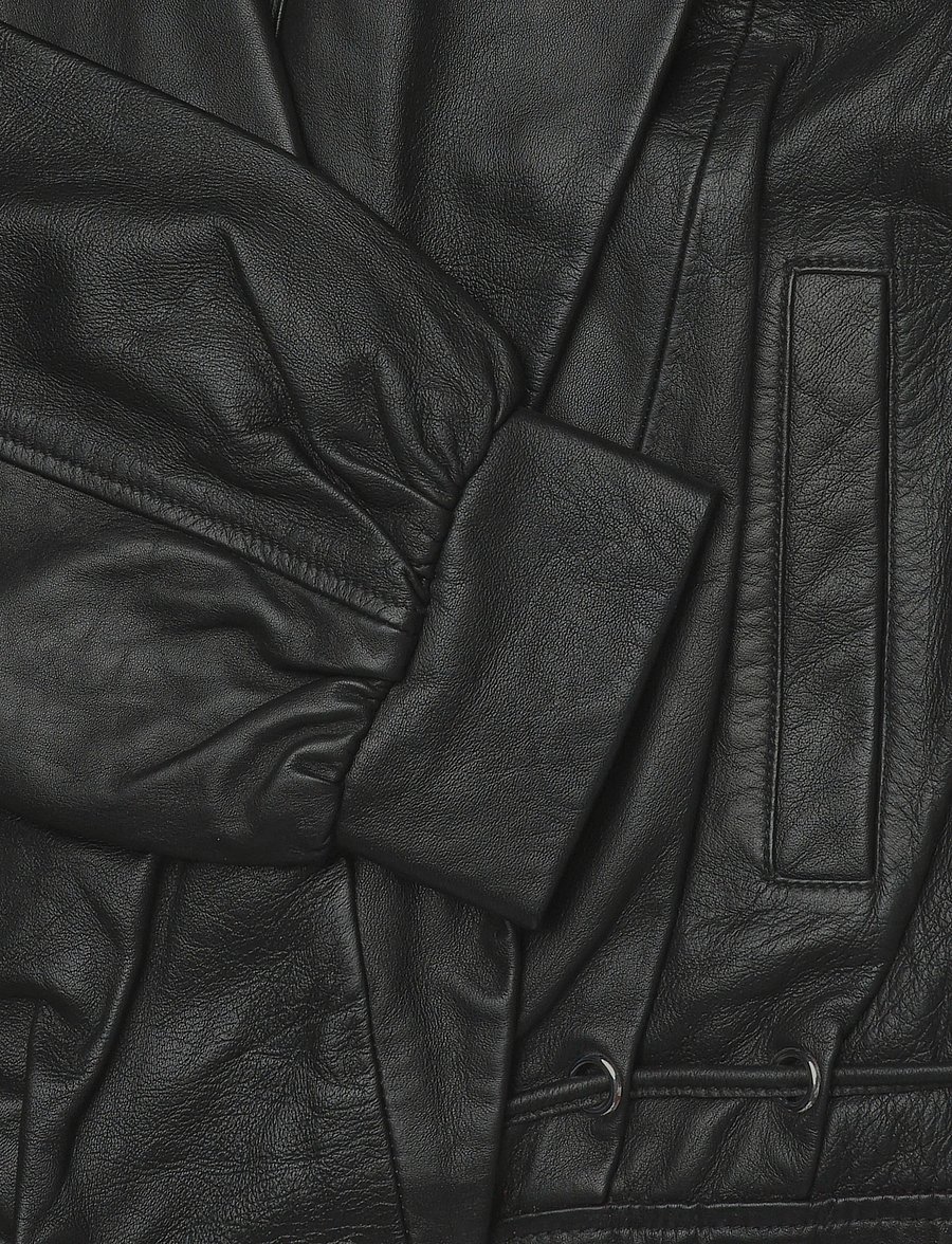 Laagam - TYRA REAL LEATHER BLACK BOMBER JACKET - virsjakas - black - 3
