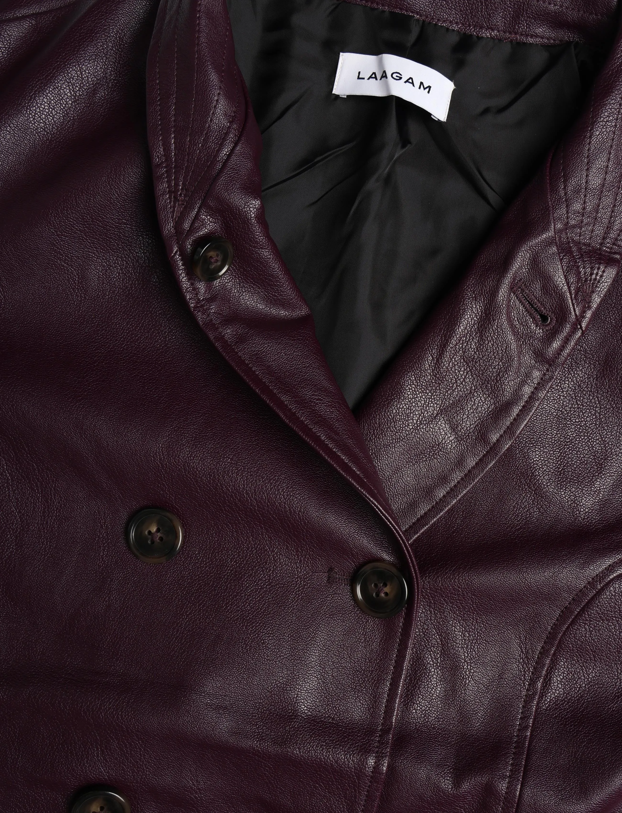 Laagam - QUINN PLUM LONG JACKET - lederjacken - plum - 2